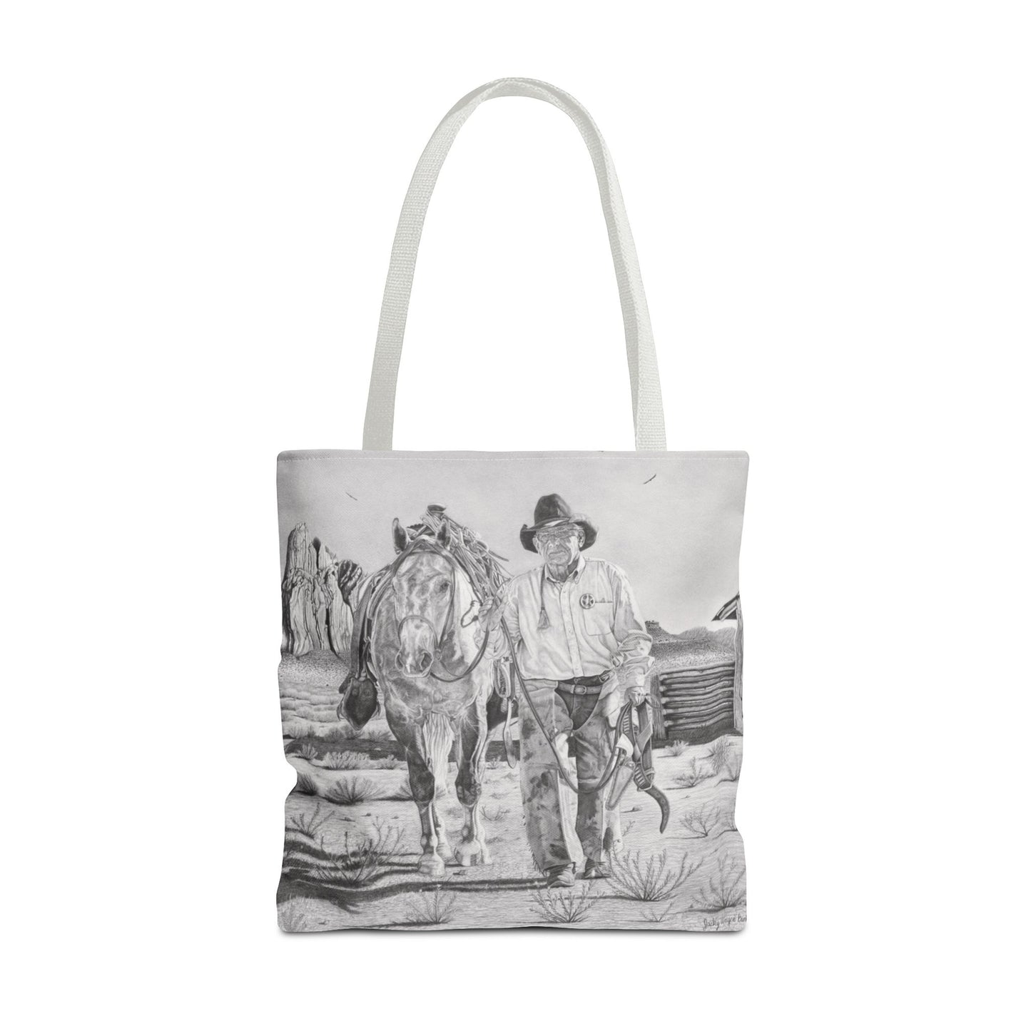 "On The Trail of Outlaw" Western Art Tote Bag