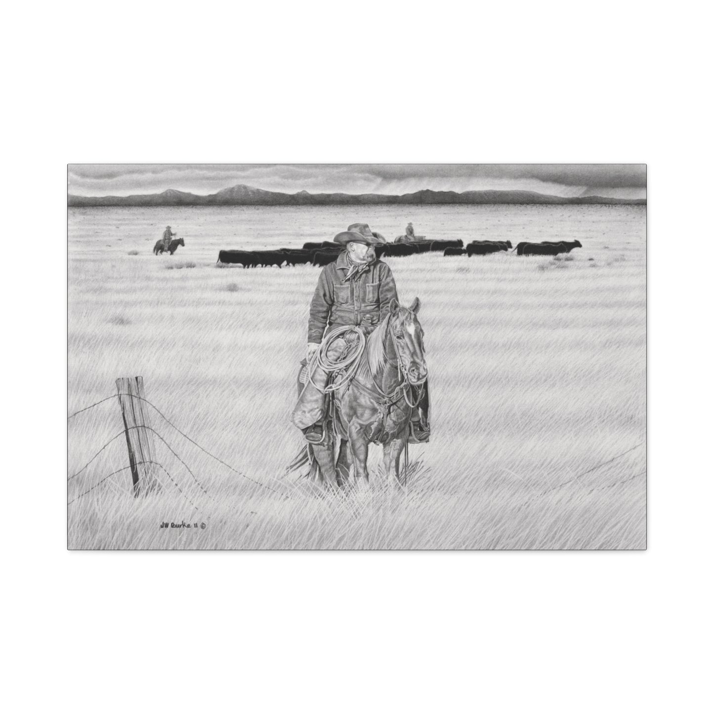 "The Passing Storm" western art on canvas