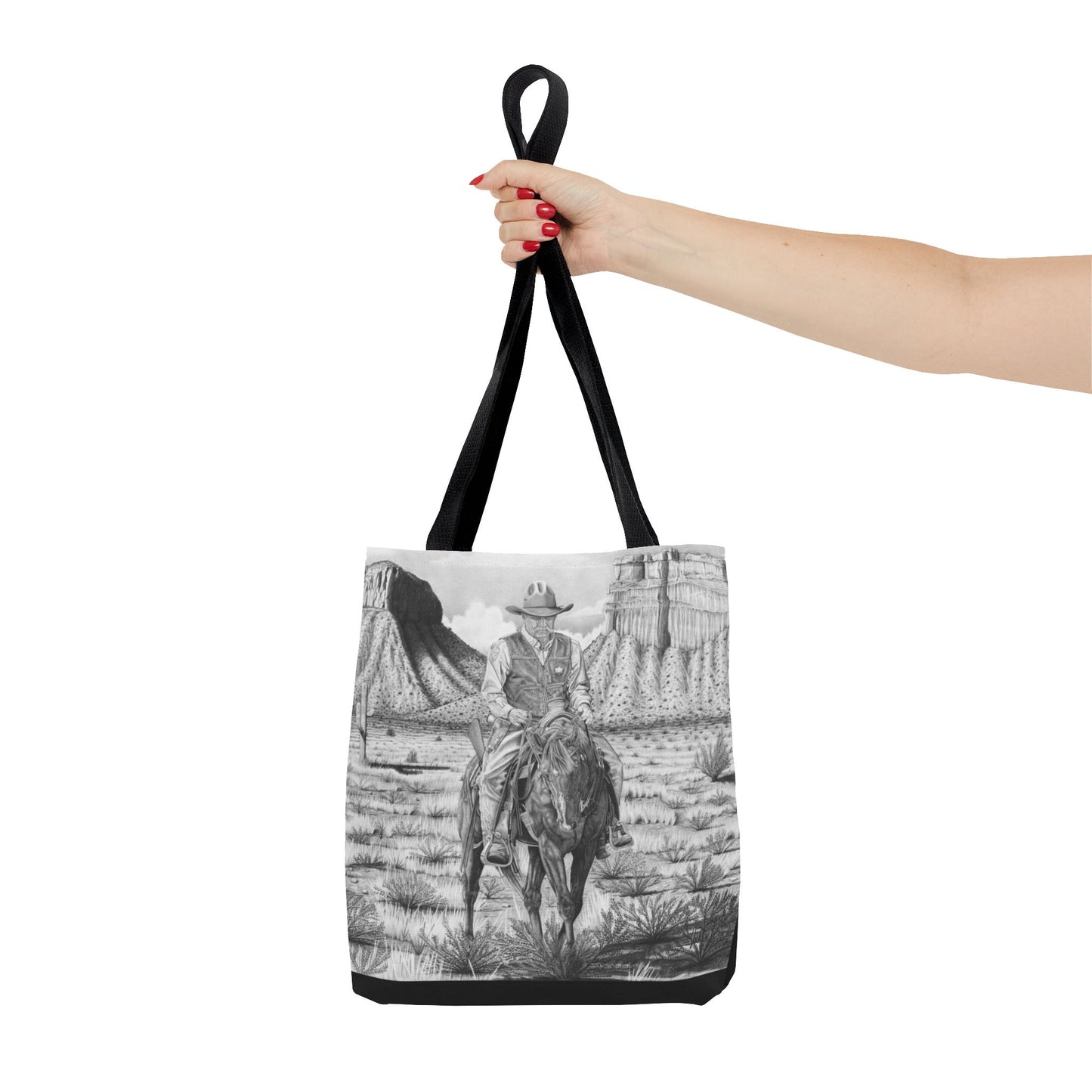 "On the Outlaw Trail "Tote Bag, Western Style Shopping Tote, Equestrian Gift, Farmhouse Decor, Horse Lover Accessory