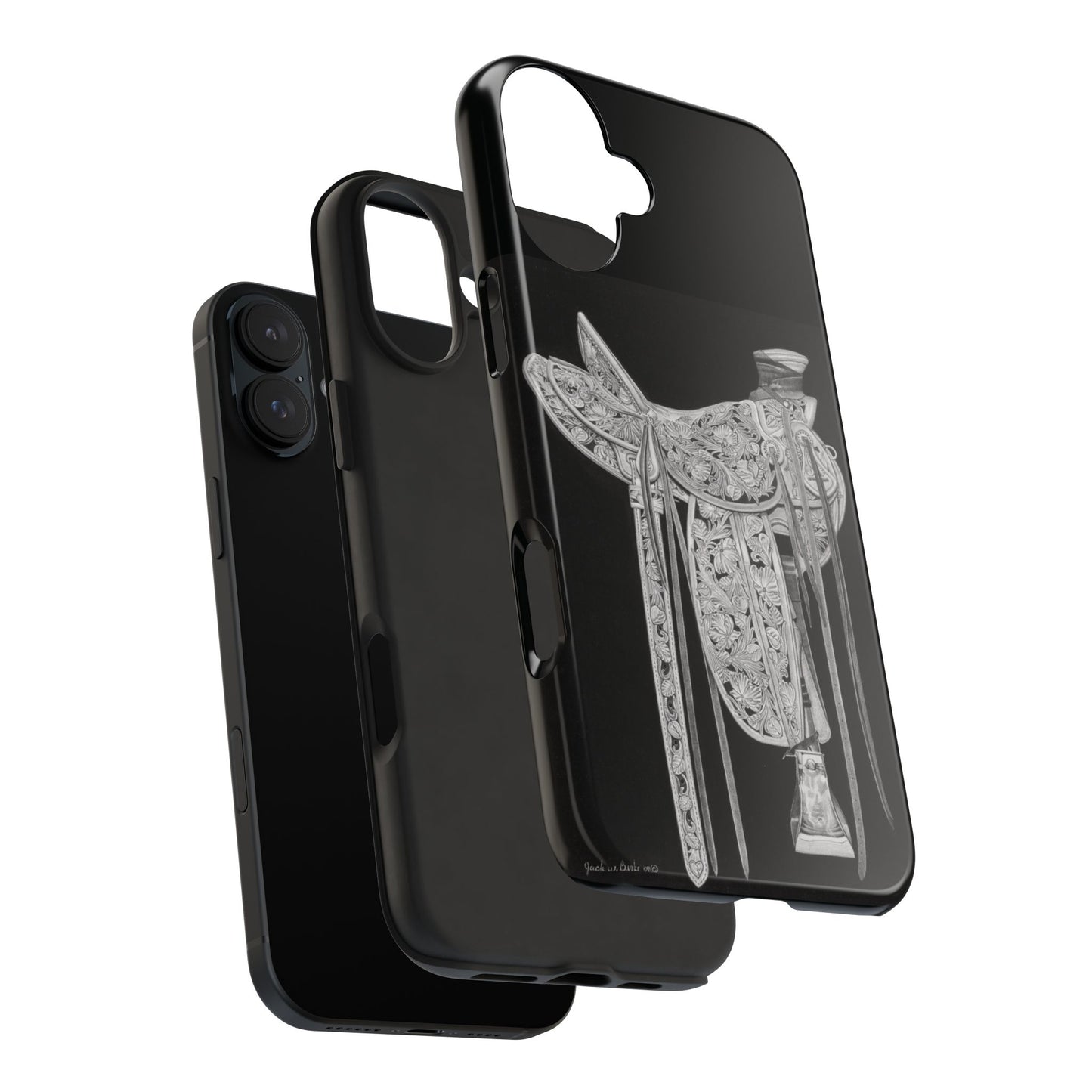 "New Saddle" Western Rodeo Phone Cases, Cowboy Design, Tough Protection, Gift for Him, Ranch Decor, Durable Style