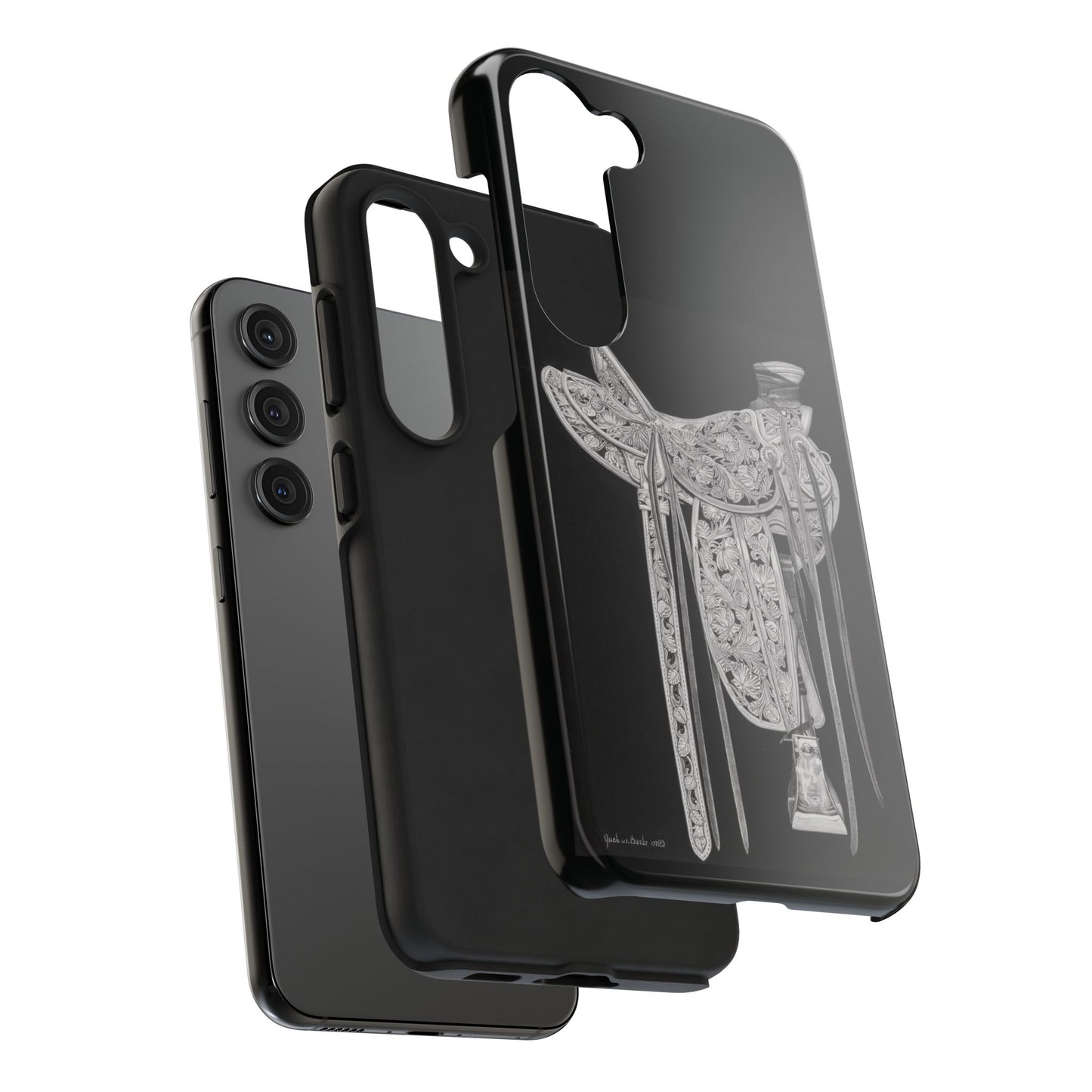 "New Saddle" Western Rodeo Phone Cases, Cowboy Design, Tough Protection, Gift for Him, Ranch Decor, Durable Style