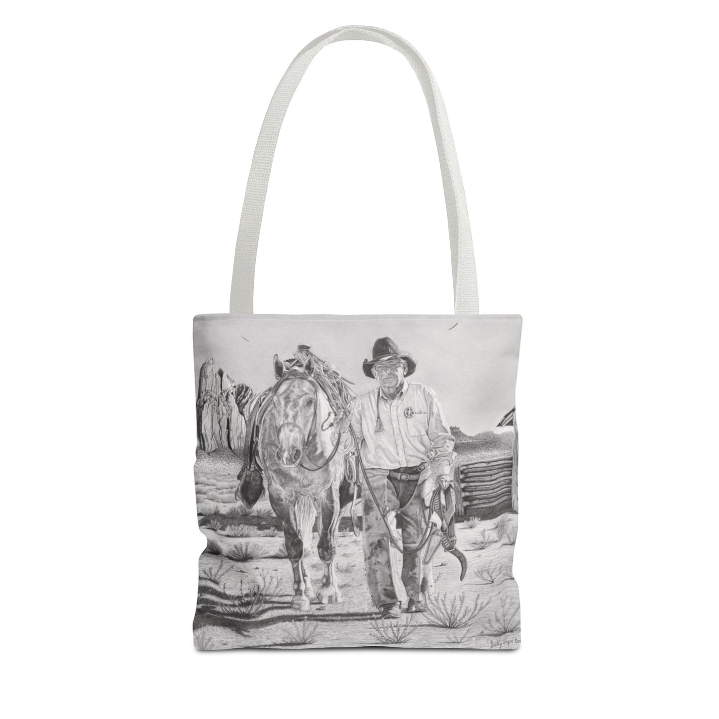 "On The Trail of Outlaw" Western Art Tote Bag