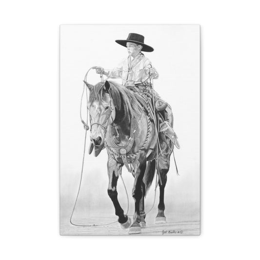 "Young Cowboy " western art on canvas.