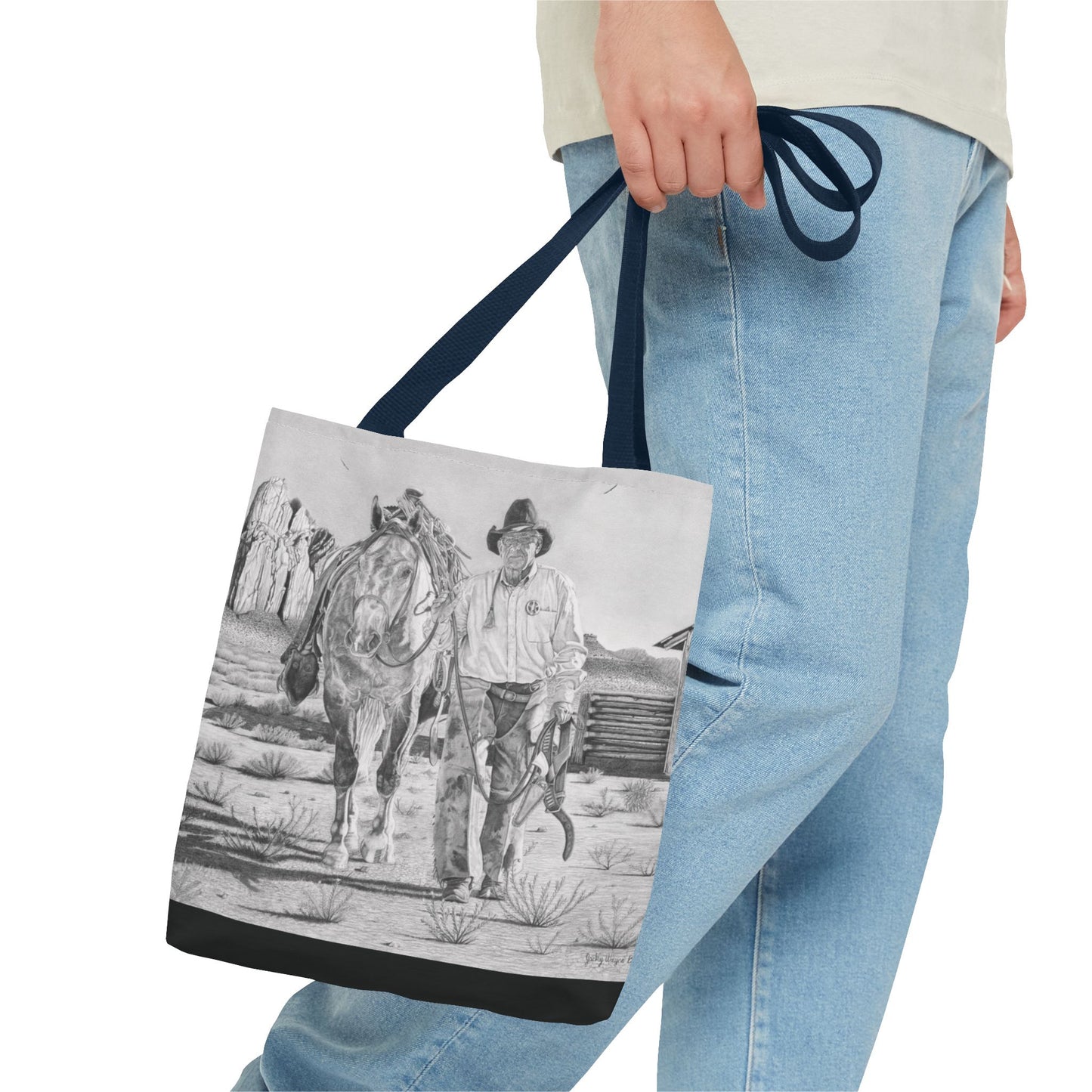 "On The Trail of Outlaw" Western Art Tote Bag