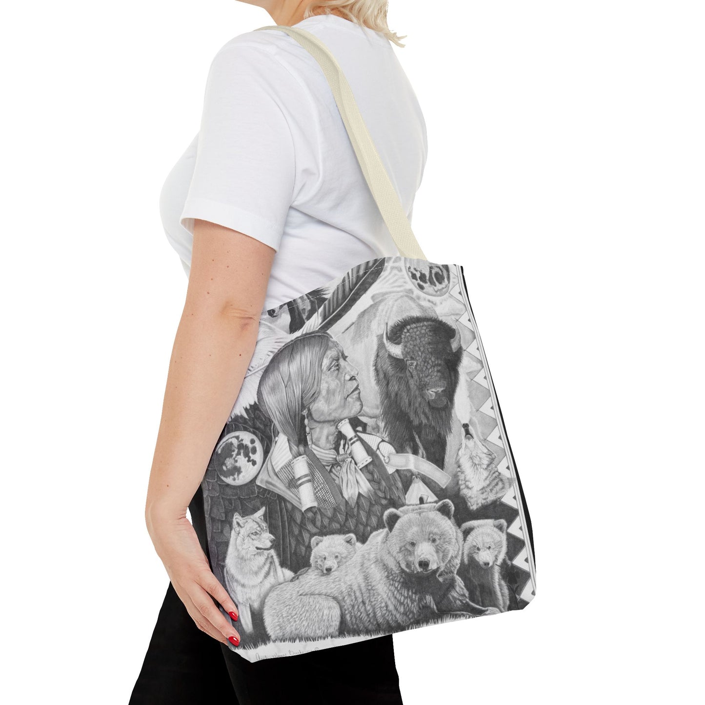 "Two Moon Apache Dream " Tote Bag, Western Style Shopping Tote, Equestrian Gift, Farmhouse Decor, Horse Lover Accessory