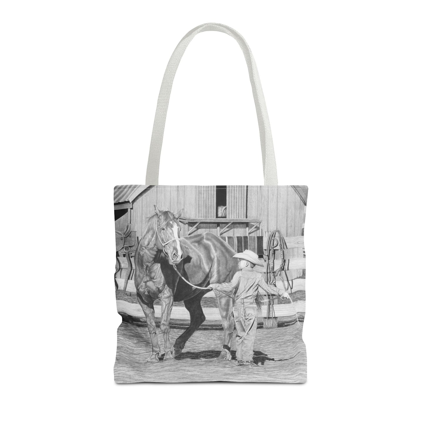 "Tall Task for a Little Cowboy" Tote Bag, Western Style Shopping Tote, Equestrian Gift, Farmhouse Decor, Horse Lover Accessory
