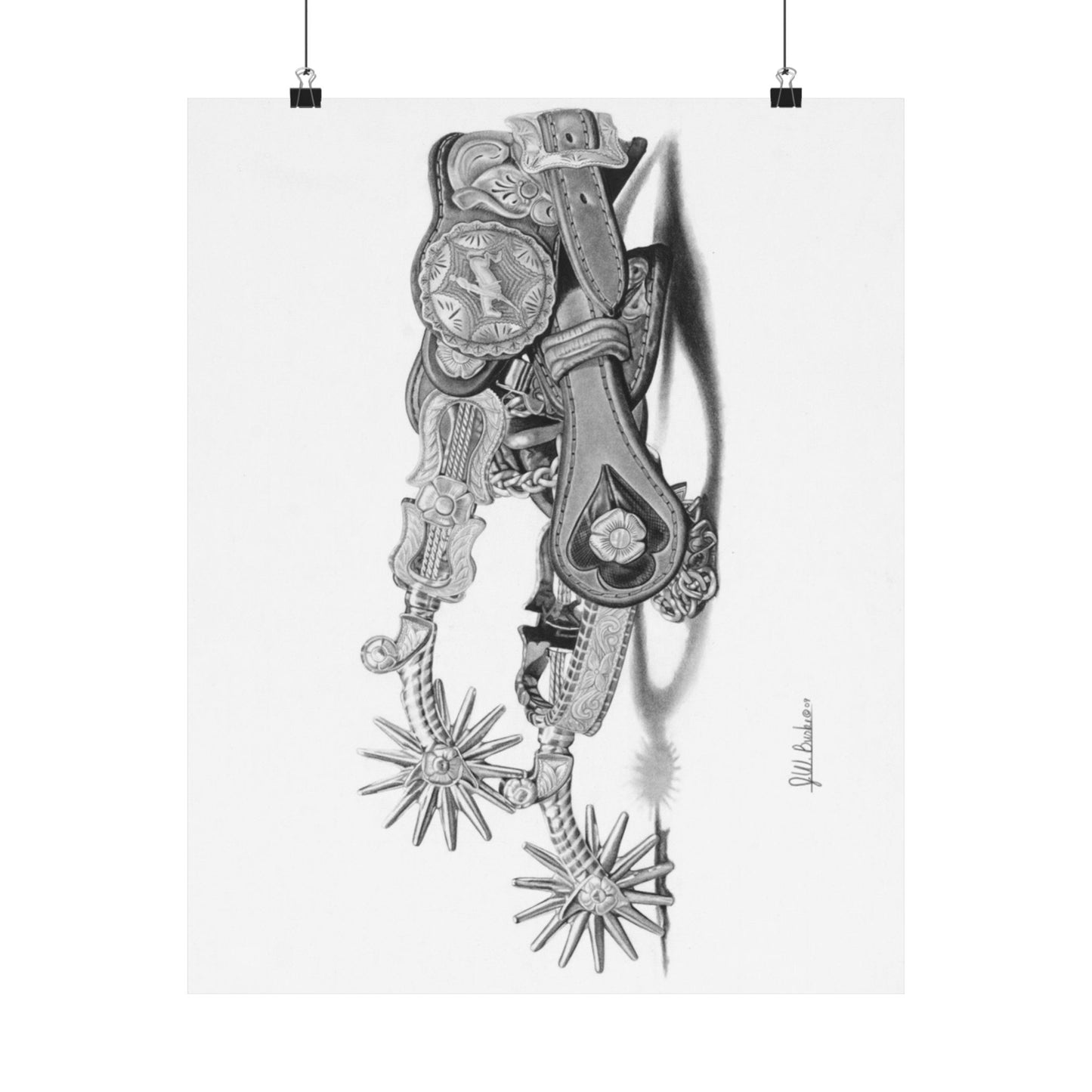 "Spurs" Spirit Vertical Wall Art Poster, Rustic Home Decor, Horse Lover Gift, Western Theme Art, Country Style Wall Decoration