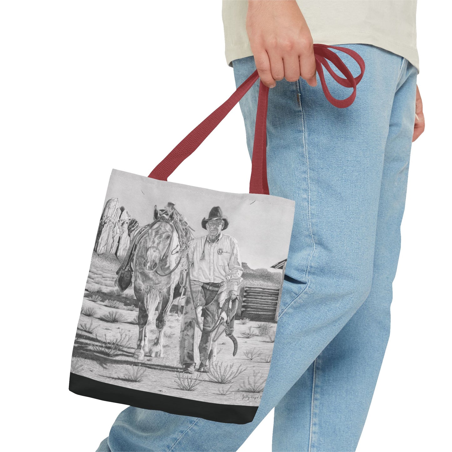 "On The Trail of Outlaw" Western Art Tote Bag
