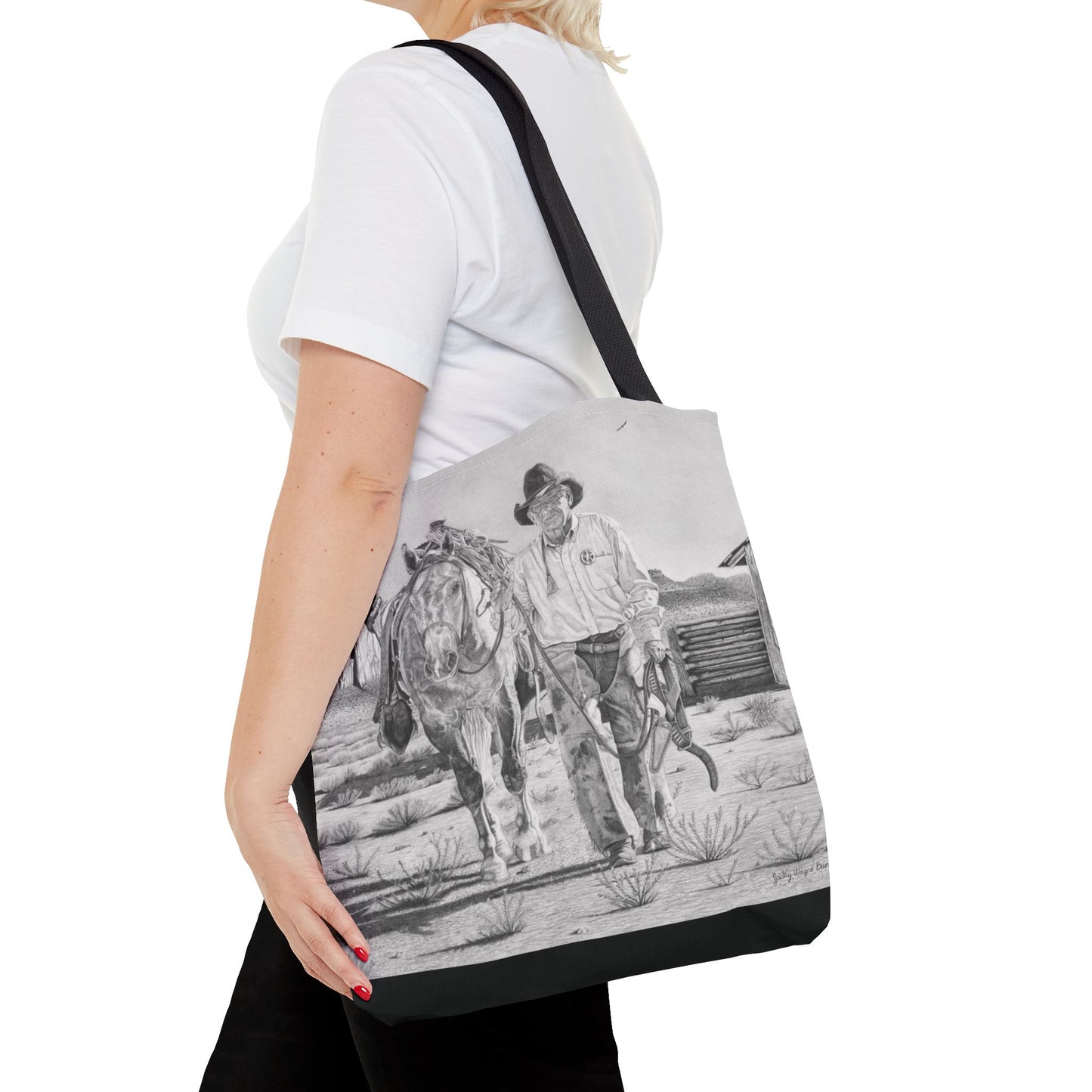 "On The Trail of Outlaw" Western Art Tote Bag