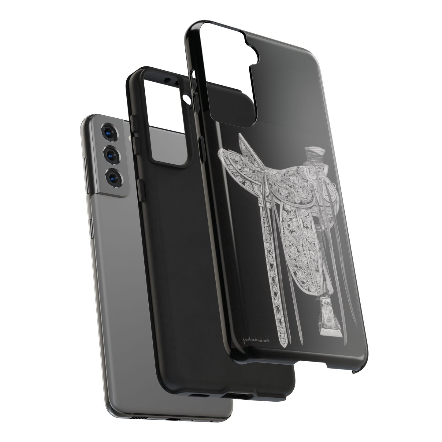 "New Saddle" Western Rodeo Phone Cases, Cowboy Design, Tough Protection, Gift for Him, Ranch Decor, Durable Style