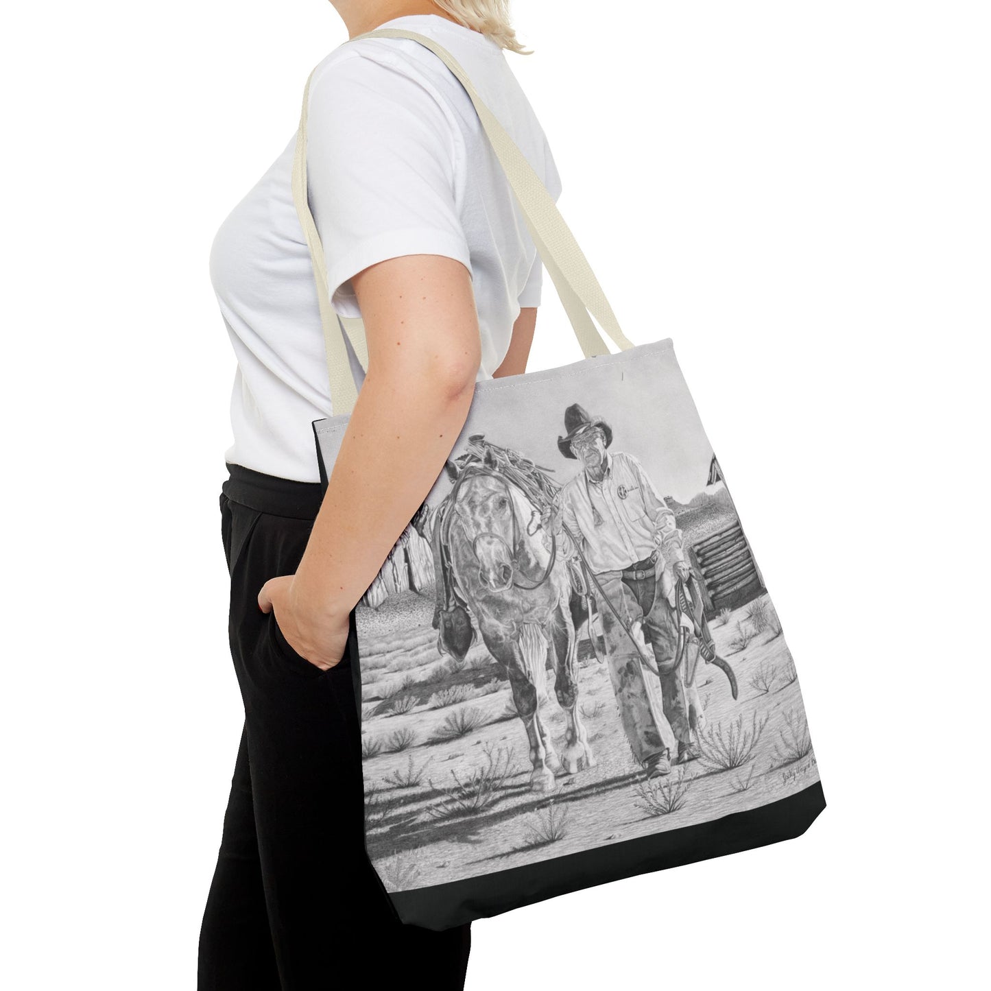 "On The Trail of Outlaw" Western Art Tote Bag