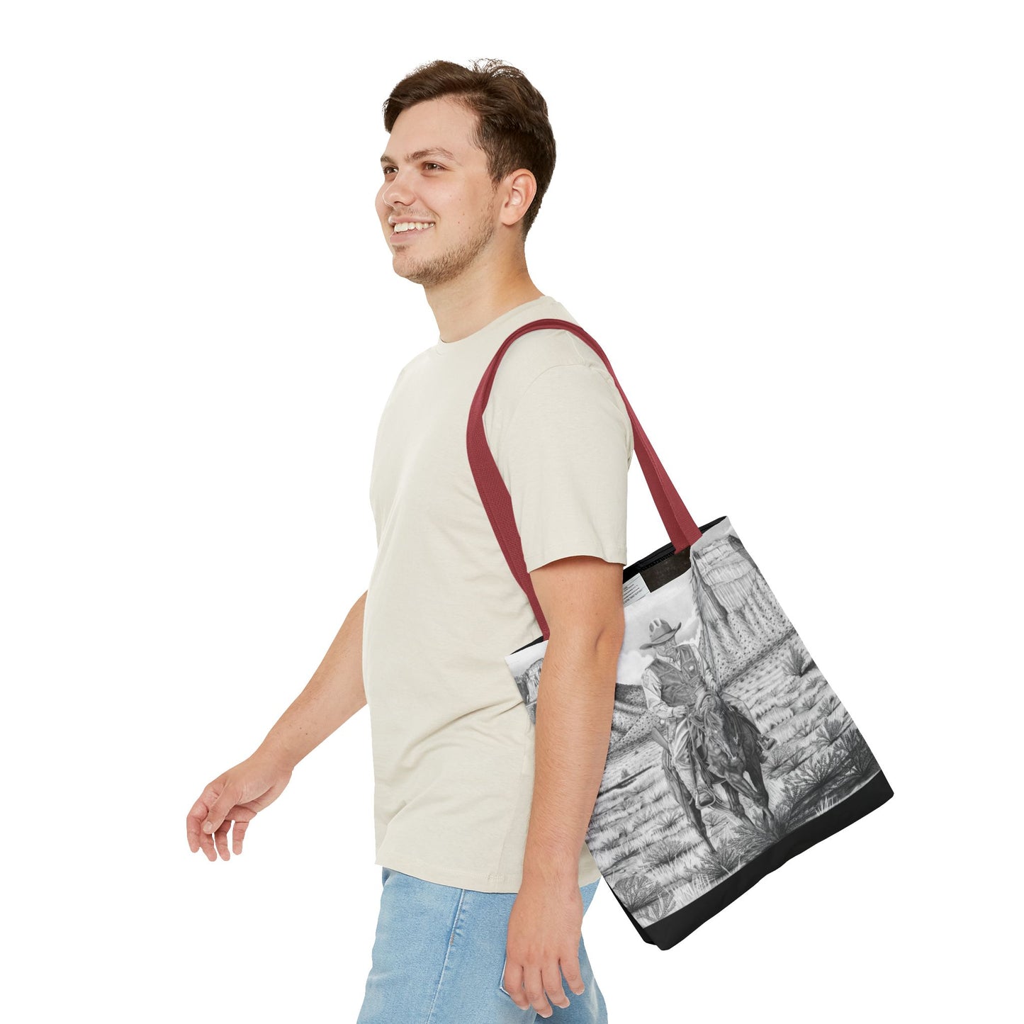 "On the Outlaw Trail "Tote Bag, Western Style Shopping Tote, Equestrian Gift, Farmhouse Decor, Horse Lover Accessory