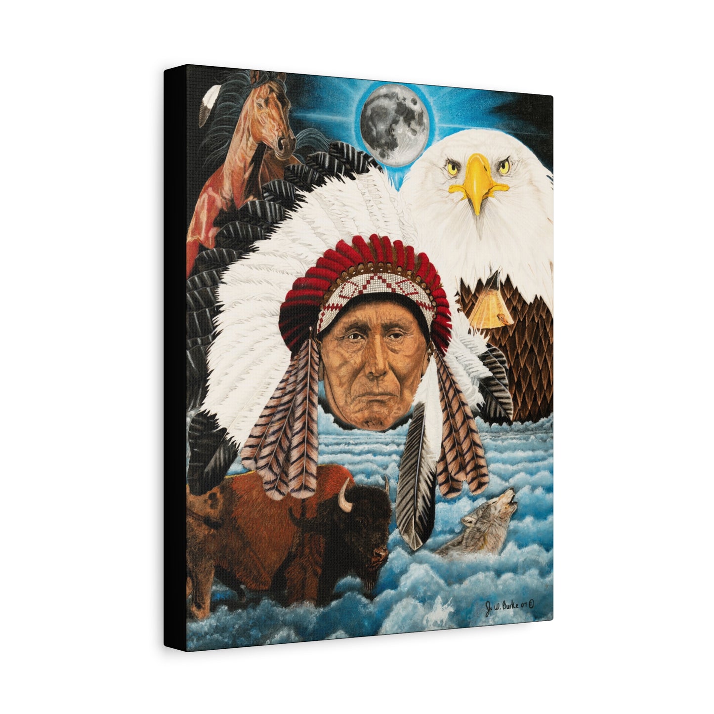 "Dream of Chief Joseph" western art on canvas