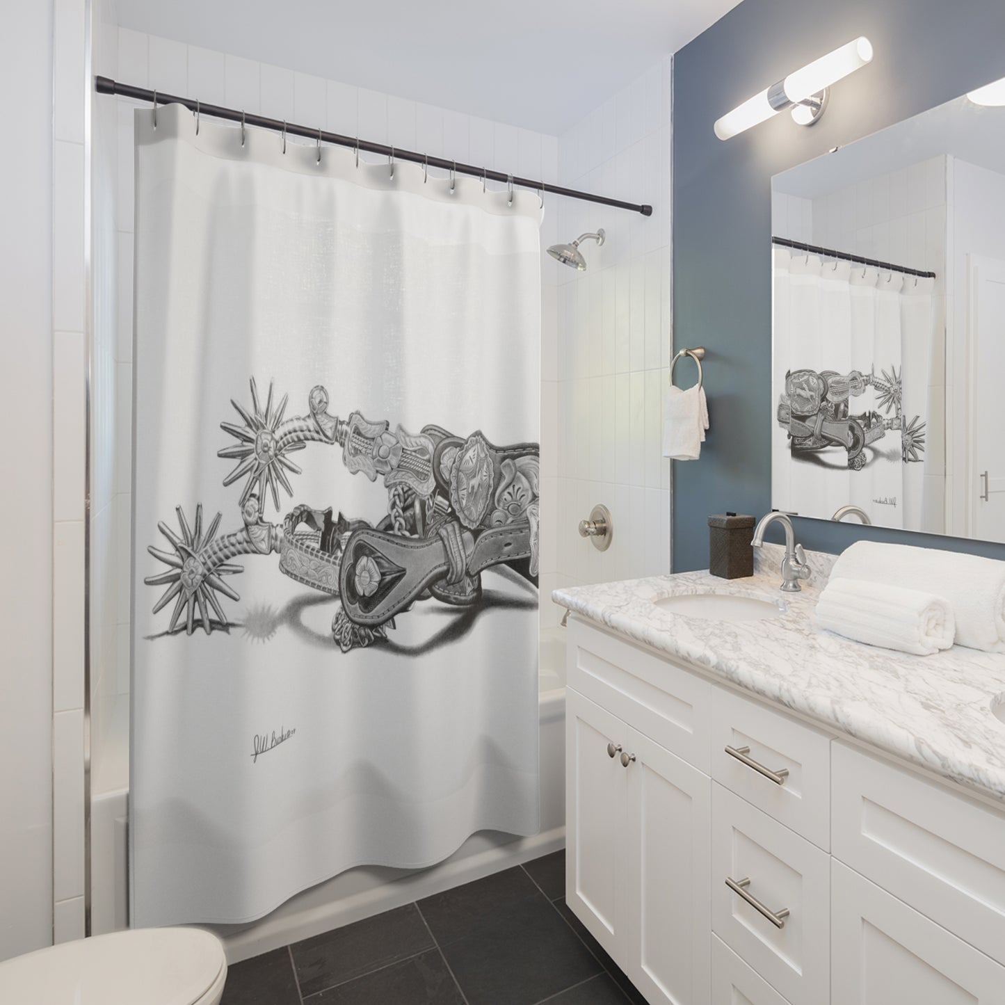 Shower Curtain, western style Bathroom Decor