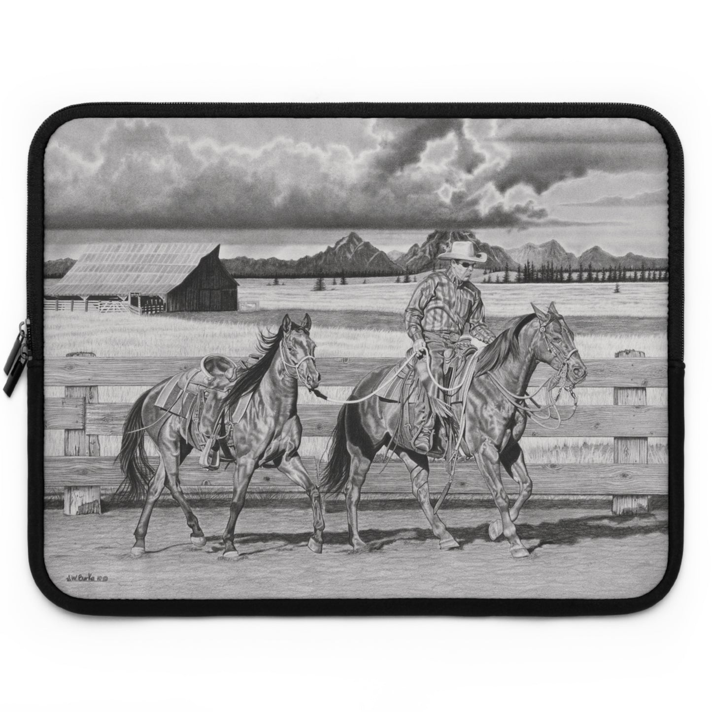 "The Gift Named Storm" Rustic Cowboy Laptop Sleeve, Western Cowpoke Case, Unique Gift for Ranch Lovers, Rodeo Accessories, Durable Tech Cover