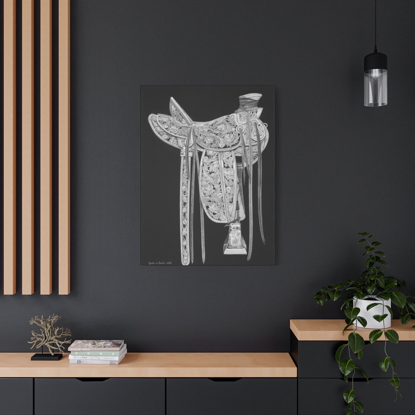 " New Saddle" western art on canvas