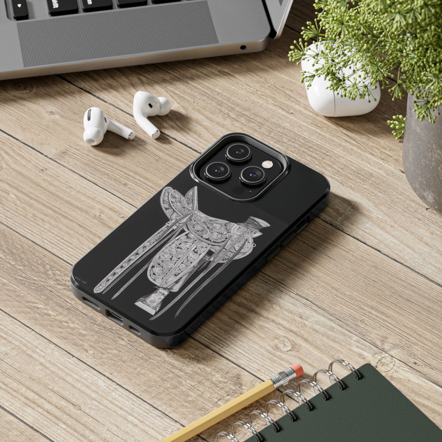 "New Saddle" Western Rodeo Phone Cases, Cowboy Design, Tough Protection, Gift for Him, Ranch Decor, Durable Style
