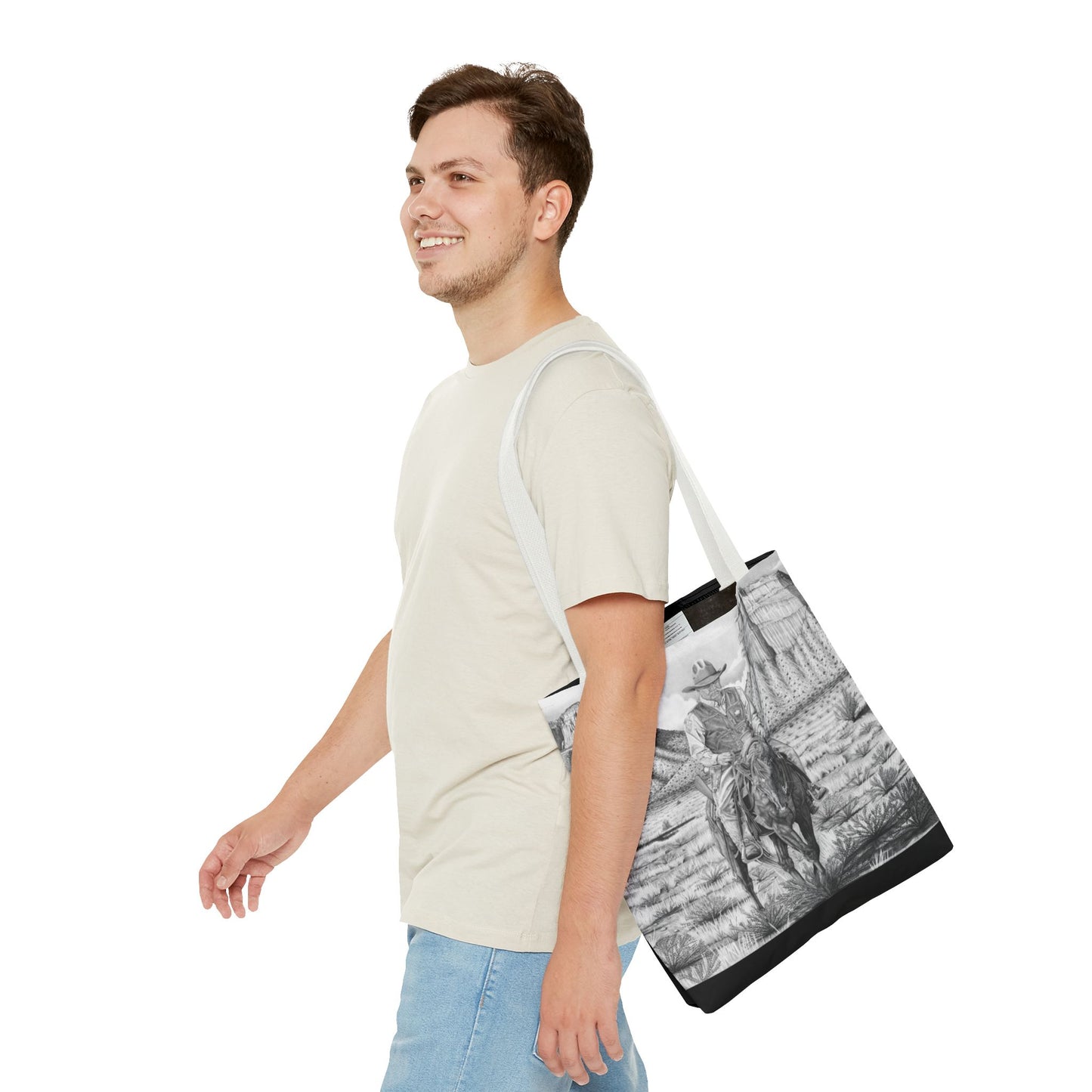 "On the Outlaw Trail "Tote Bag, Western Style Shopping Tote, Equestrian Gift, Farmhouse Decor, Horse Lover Accessory