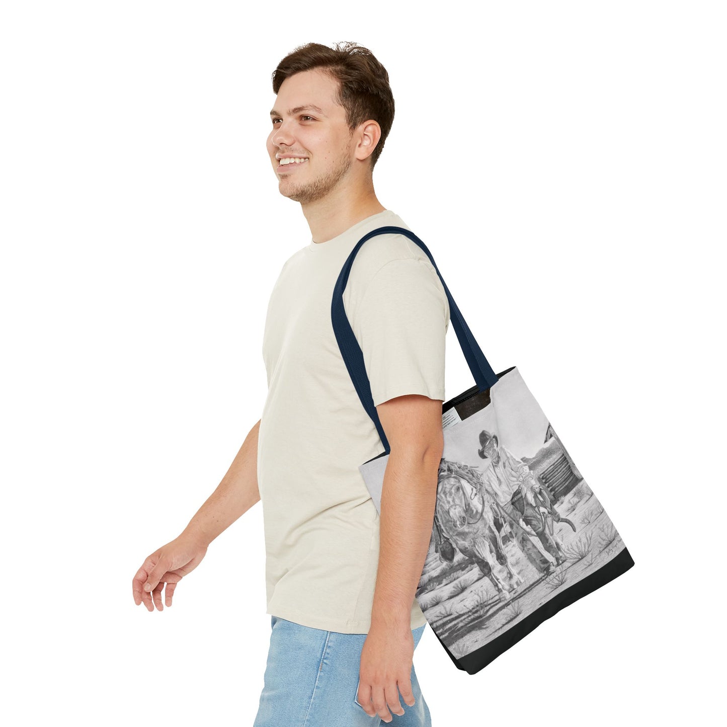"On The Trail of Outlaw" Western Art Tote Bag