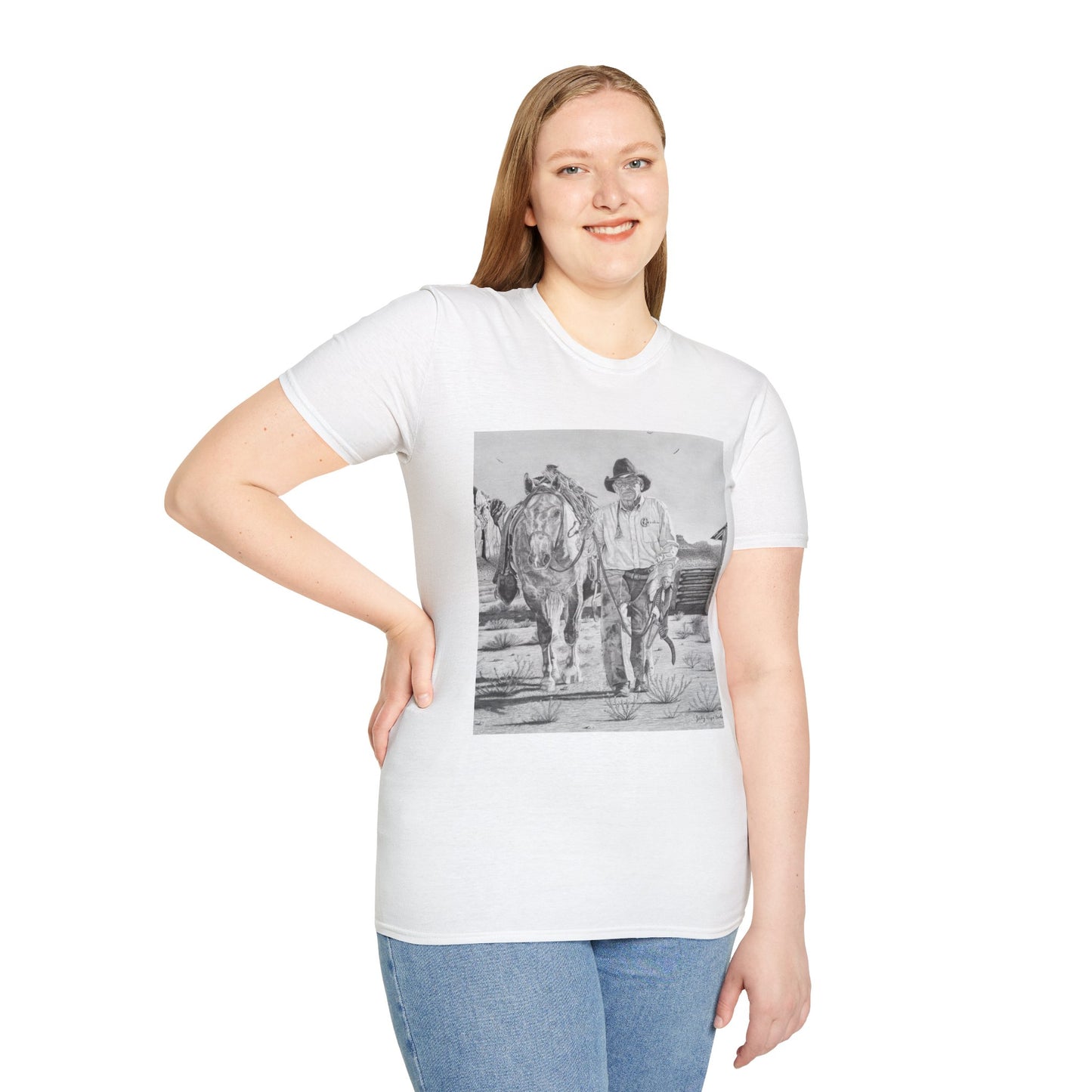 "On The Trail of Outlaw" Western Art T-Shirt