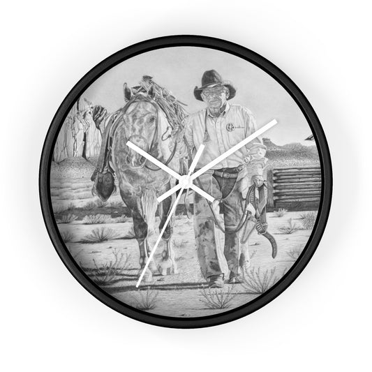 On THe TRail of Outlaw Rustic Cowboy Wall Clock - Vintage Farmhouse Decor, Western Theme Timepiece, Country Home Accent, Horse Lover Gift, Unique Wall Art
