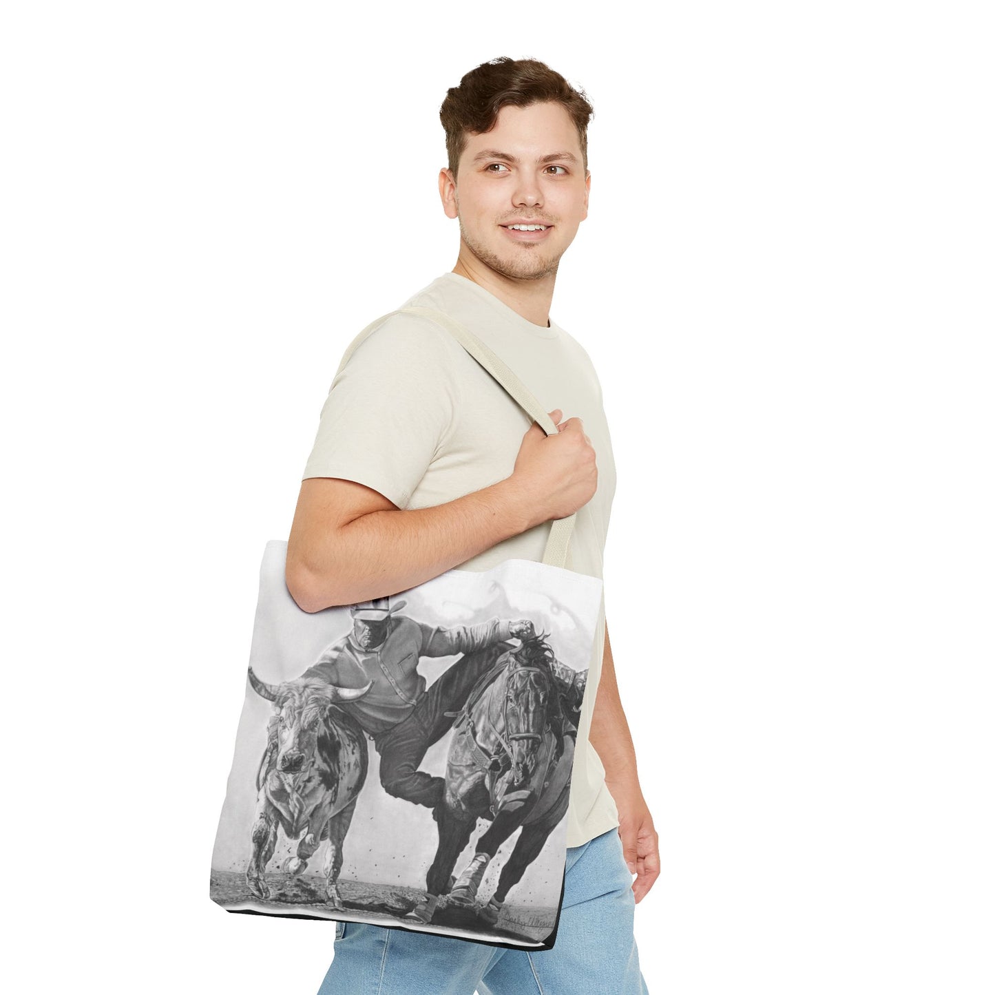 "Cowboy Life #1 " Tote Bag, Western Style Shopping Tote, Equestrian Gift, Farmhouse Decor, Horse Lover Accessory