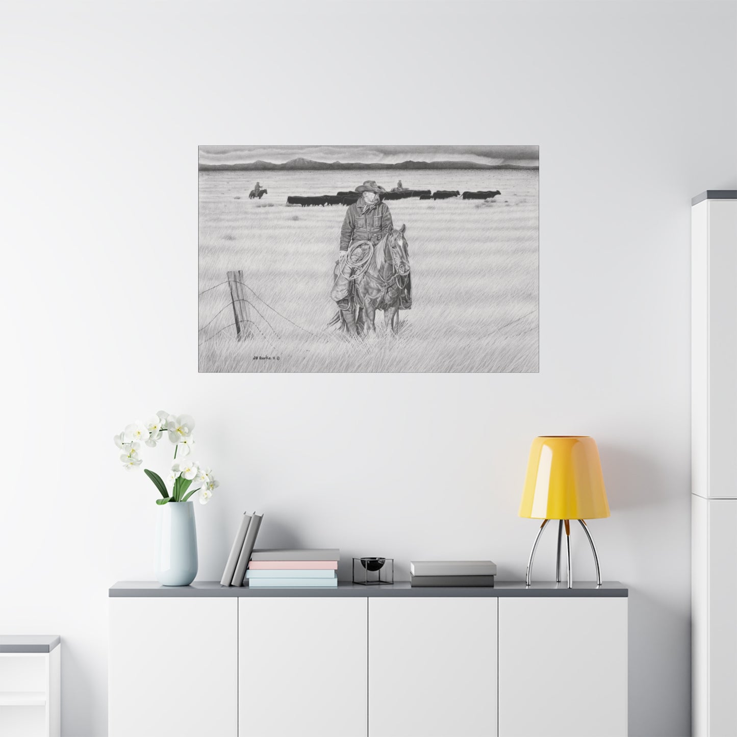 "The Passing Storm" western art on canvas