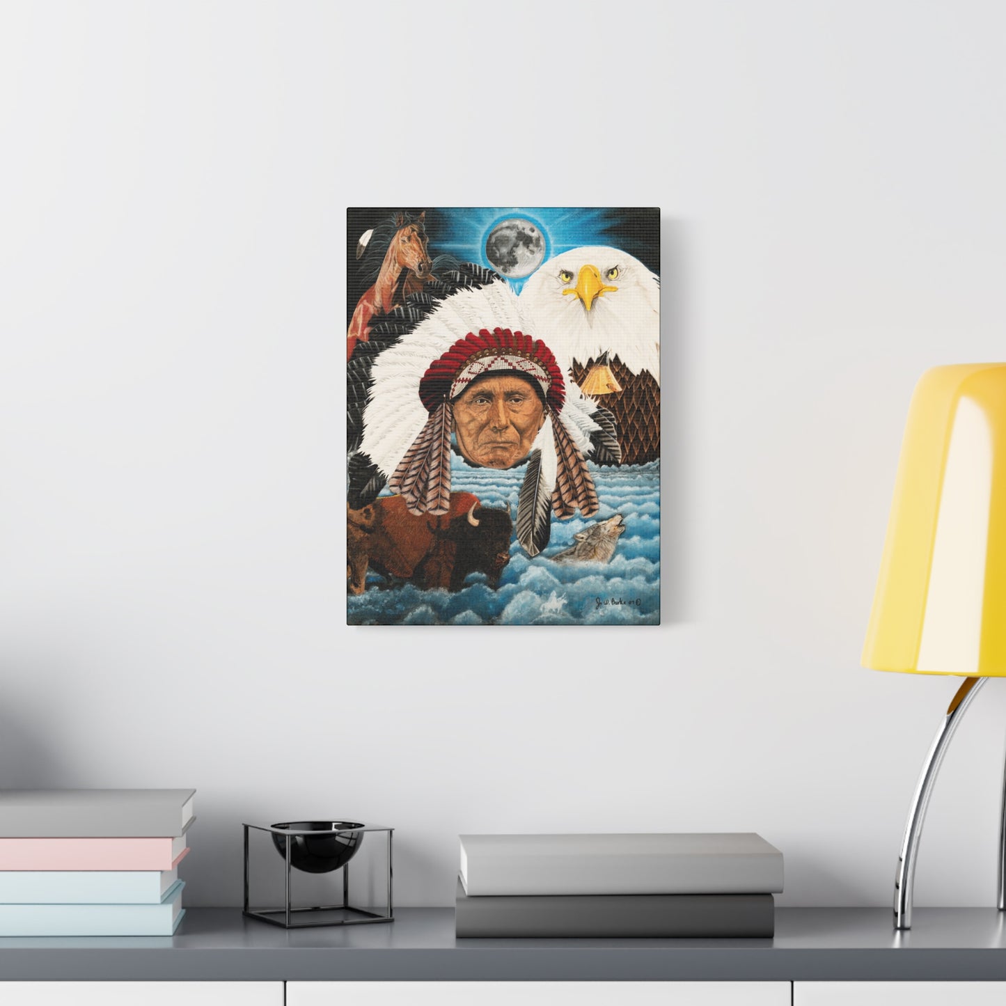 "Dream of Chief Joseph" western art on canvas