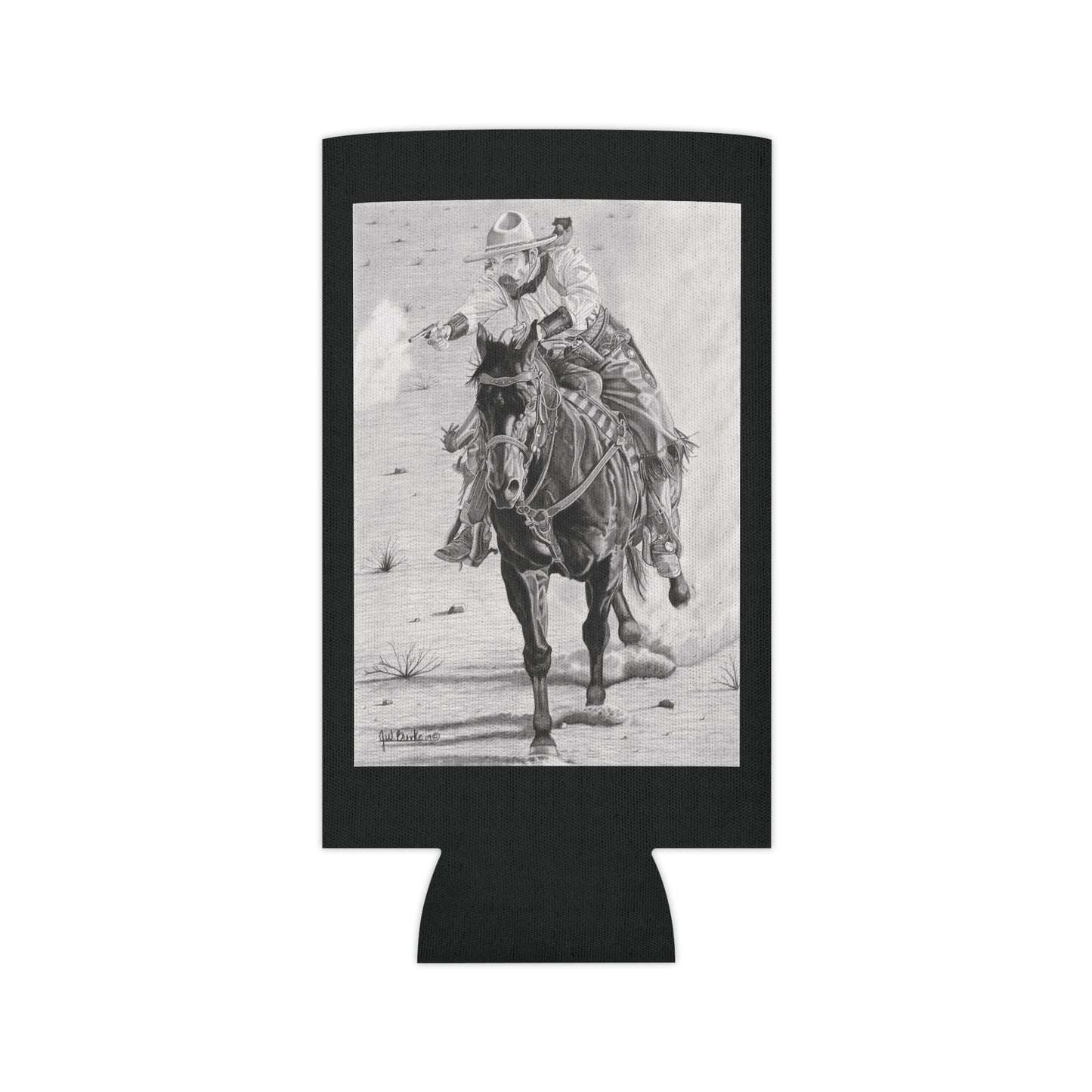 "Wild Bill Rides Again " Rustic Cowboy Can Cooler, Western Beverage Sleeve, Outdoor Party Gear, Country-Themed Drink Holder, Ideal for BBQs & Tailgates