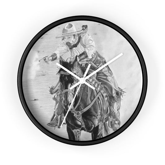 Wall Clock - Vintage Farmhouse Decor, Western Theme Timepiece, Country Home Accent, Horse Lover Gift, Unique Wall Art