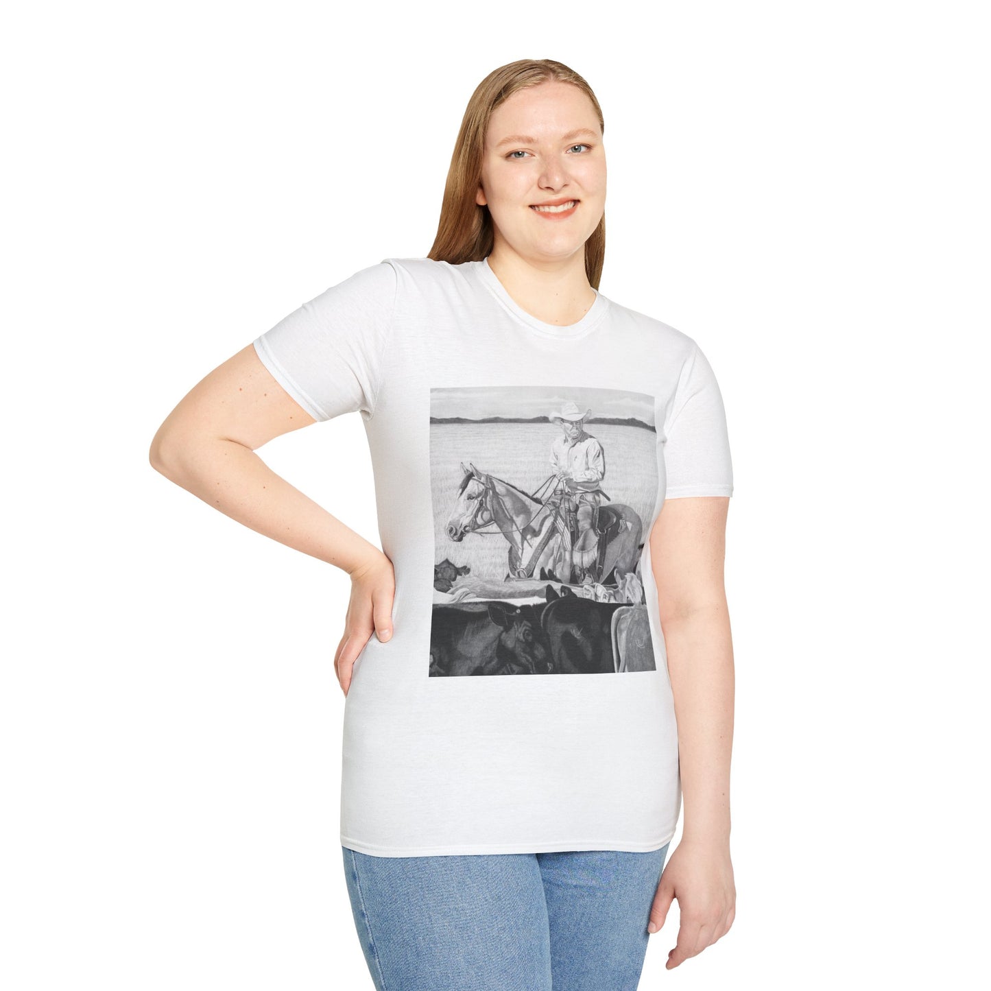 Western Unisex T-Shirt - "Hot Day on the Job" Design