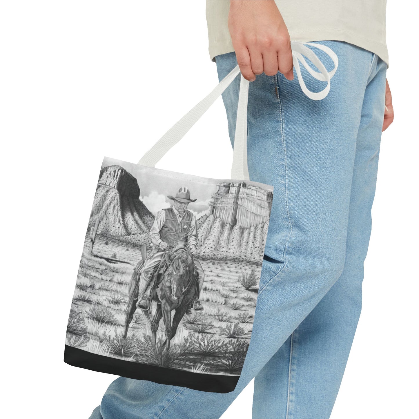 "On the Outlaw Trail "Tote Bag, Western Style Shopping Tote, Equestrian Gift, Farmhouse Decor, Horse Lover Accessory