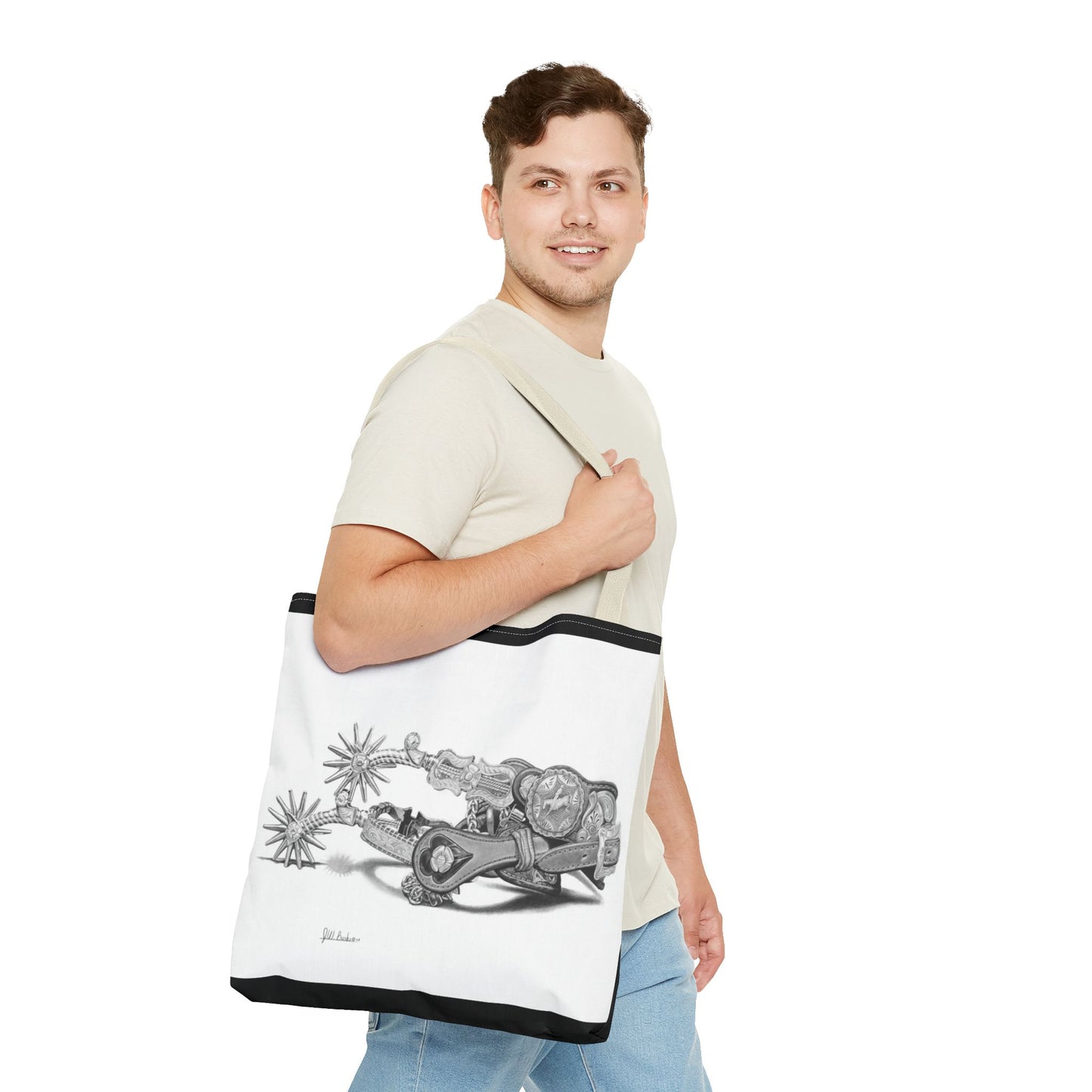 "Spurs" Tote Bag, Western Style Shopping Tote, Equestrian Gift, Farmhouse Decor, Horse Lover Accessory