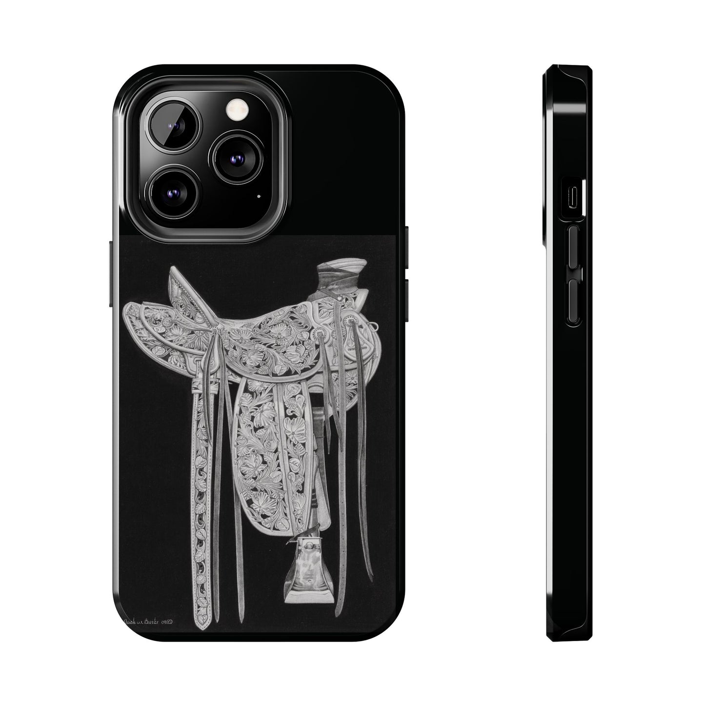 "New Saddle" Western Rodeo Phone Cases, Cowboy Design, Tough Protection, Gift for Him, Ranch Decor, Durable Style
