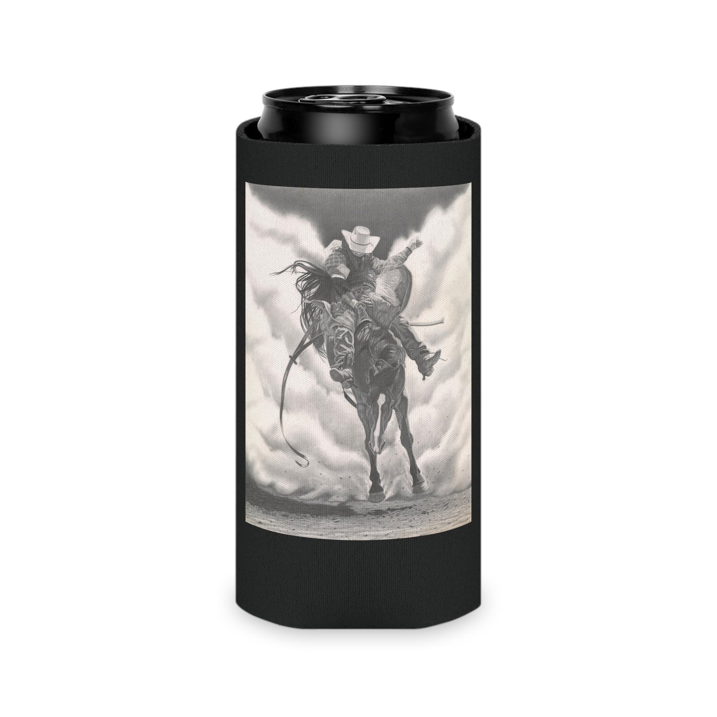 "Storm a Brewing" Rustic Cowboy Can Cooler, Western Beverage Sleeve, Outdoor Party Gear, Country-Themed Drink Holder, Ideal for BBQs & Tailgates