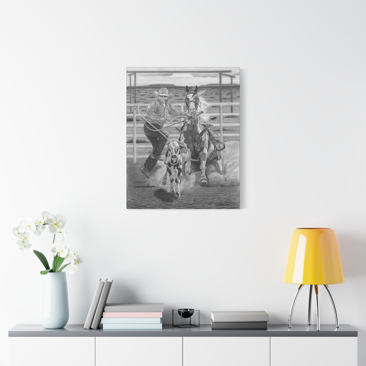 "Stone Cold Throw" Western Artwork on canvas