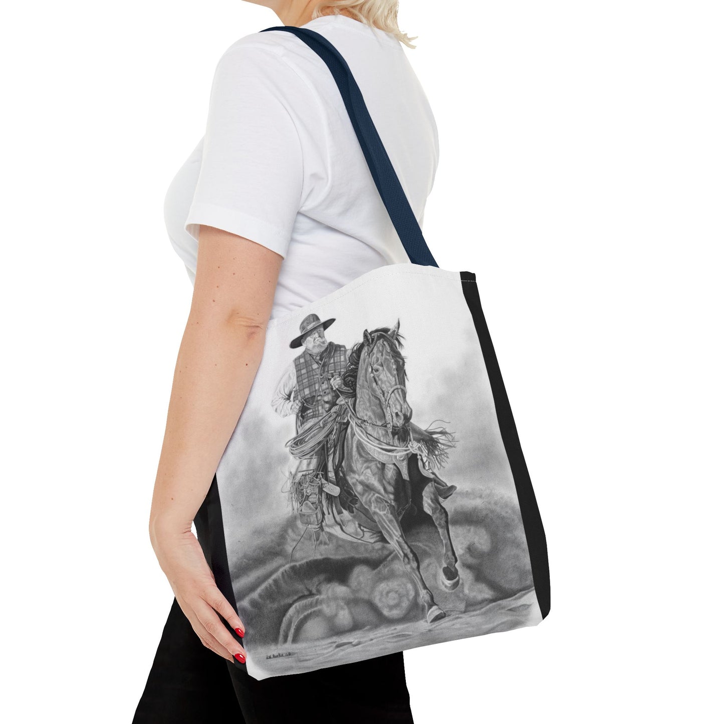 "Trouble Up Ahead" Tote Bag, Western Style Shopping Tote, Equestrian Gift, Farmhouse Decor, Horse Lover Accessory