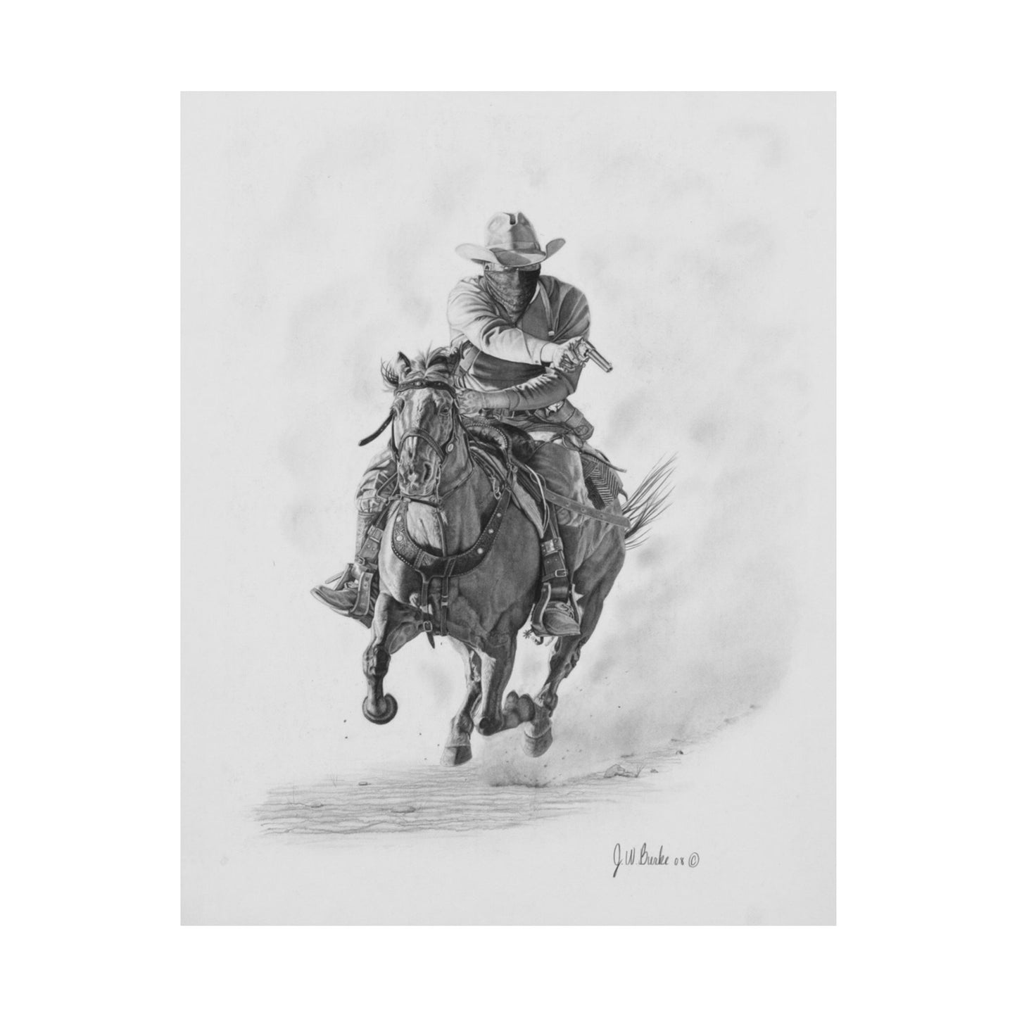 "Bandit" Cowboy Spirit Vertical Wall Art Poster, Rustic Home Decor, Horse Lover Gift, Western Theme Art, Country Style Wall Decoration
