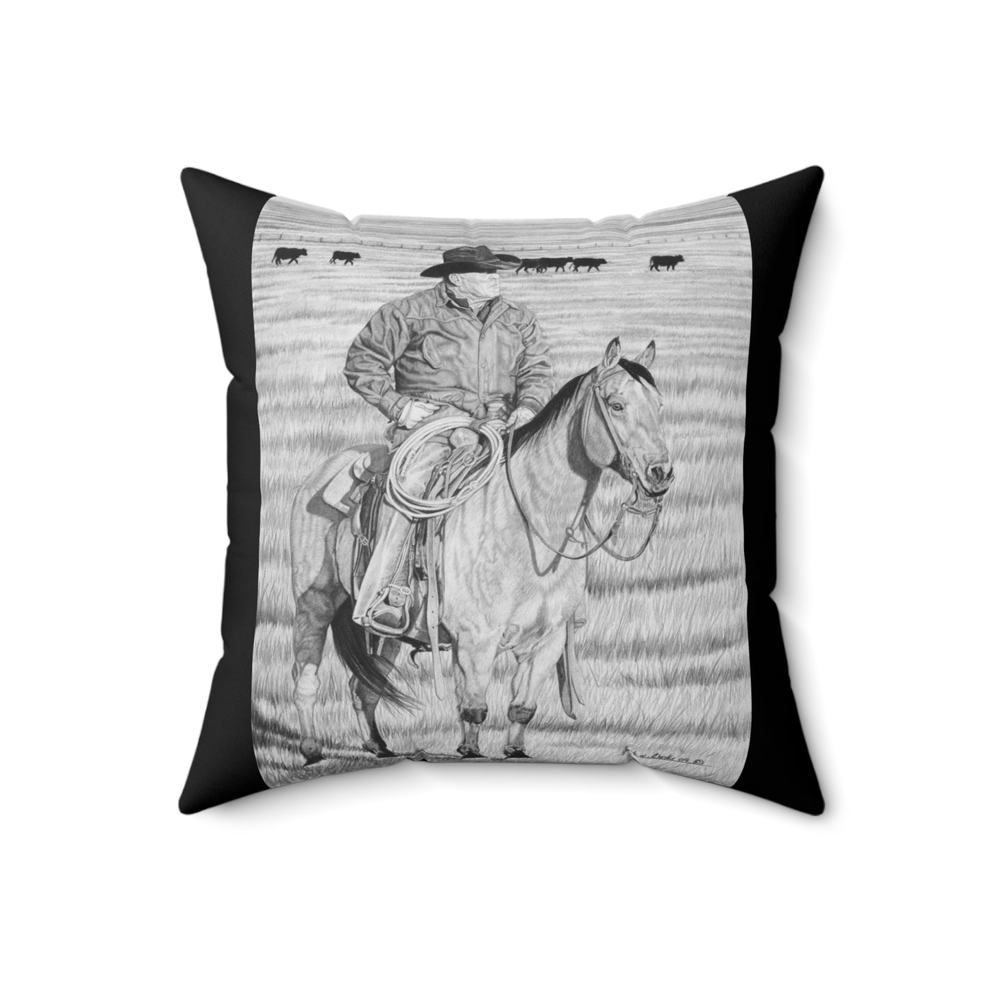 "THe Passing Storm" Western Art Square Pillow