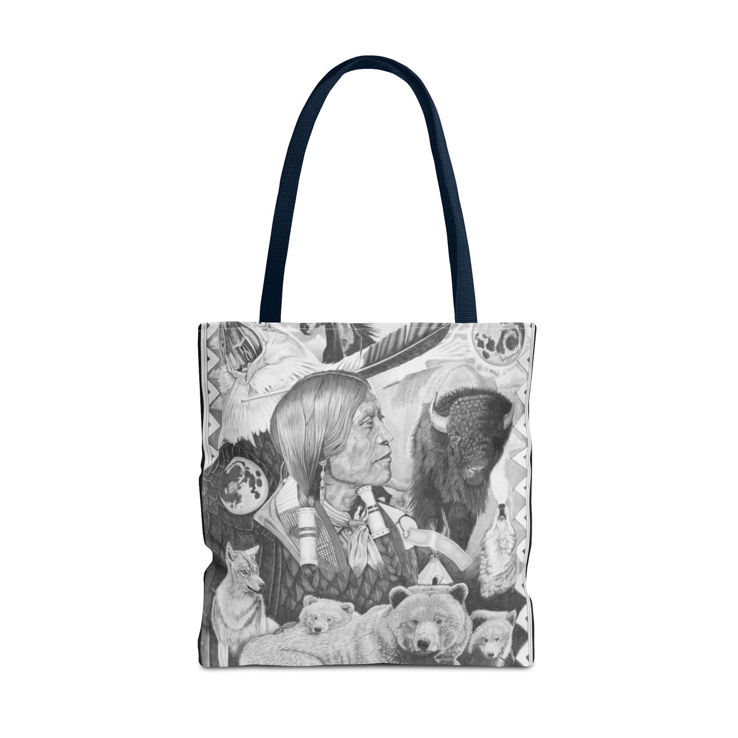 "Two Moon Apache Dream " Tote Bag, Western Style Shopping Tote, Equestrian Gift, Farmhouse Decor, Horse Lover Accessory