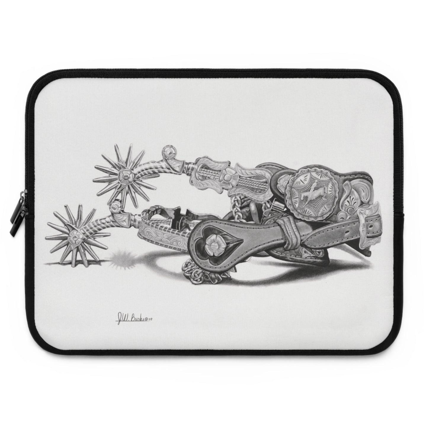"Spurs" Rustic Cowboy Laptop Sleeve, Western Cowpoke Case, Unique Gift for Ranch Lovers, Rodeo Accessories, Durable Tech Cover