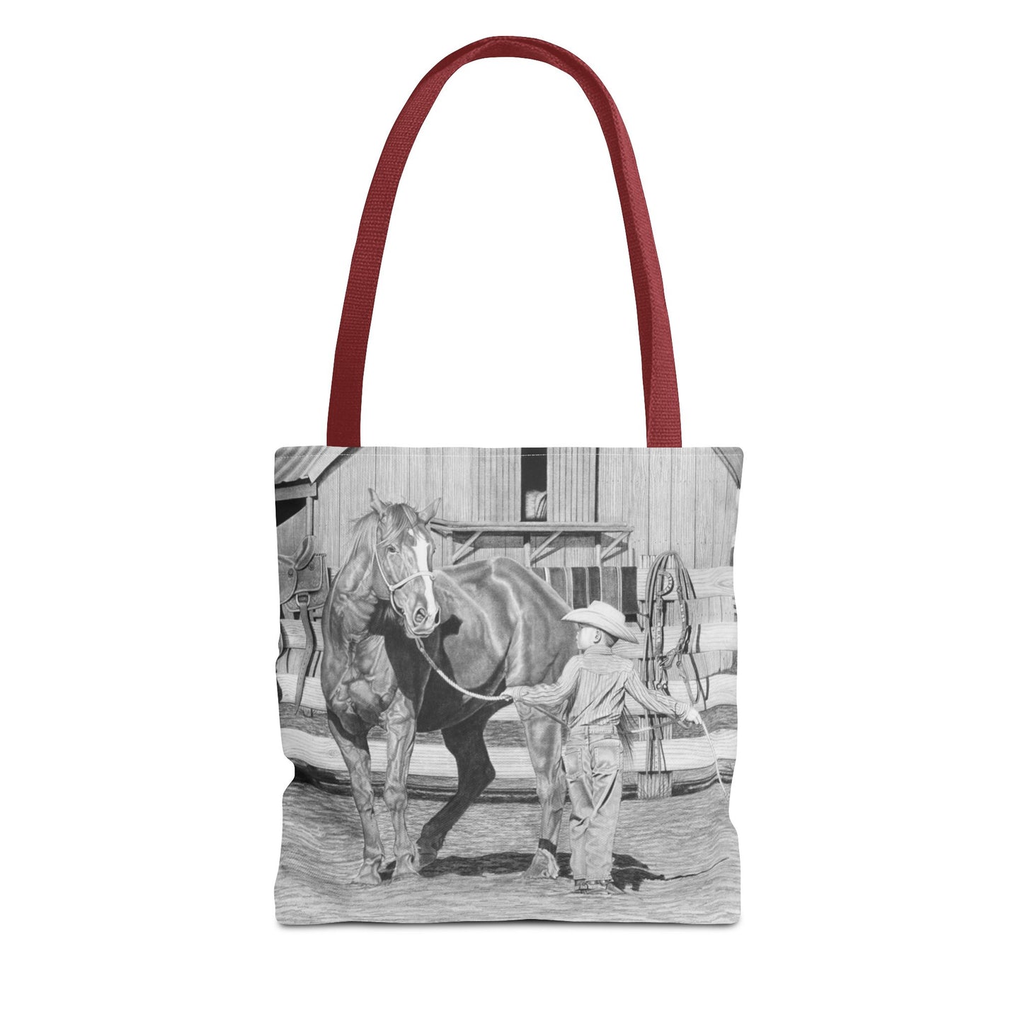 "Tall Task for a Little Cowboy" Tote Bag, Western Style Shopping Tote, Equestrian Gift, Farmhouse Decor, Horse Lover Accessory