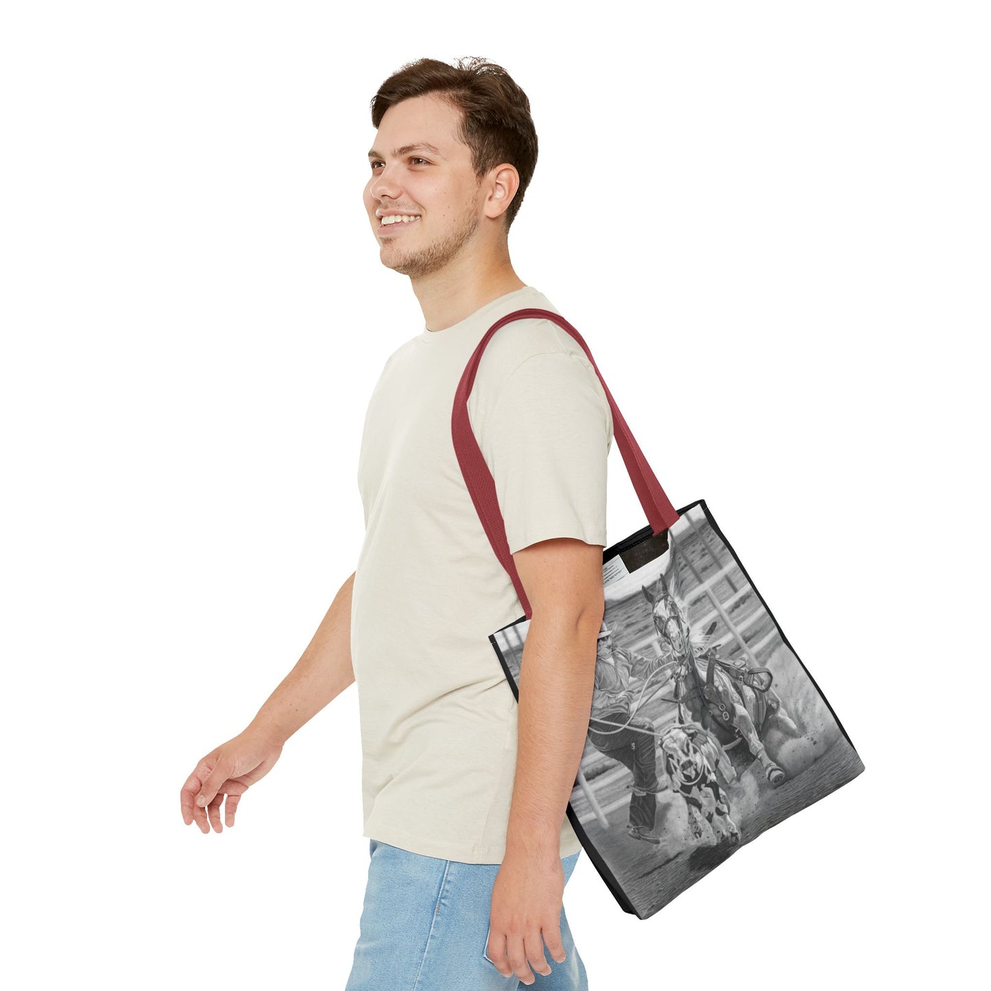 "Stone Cold Throw" Western Art Tote Bag