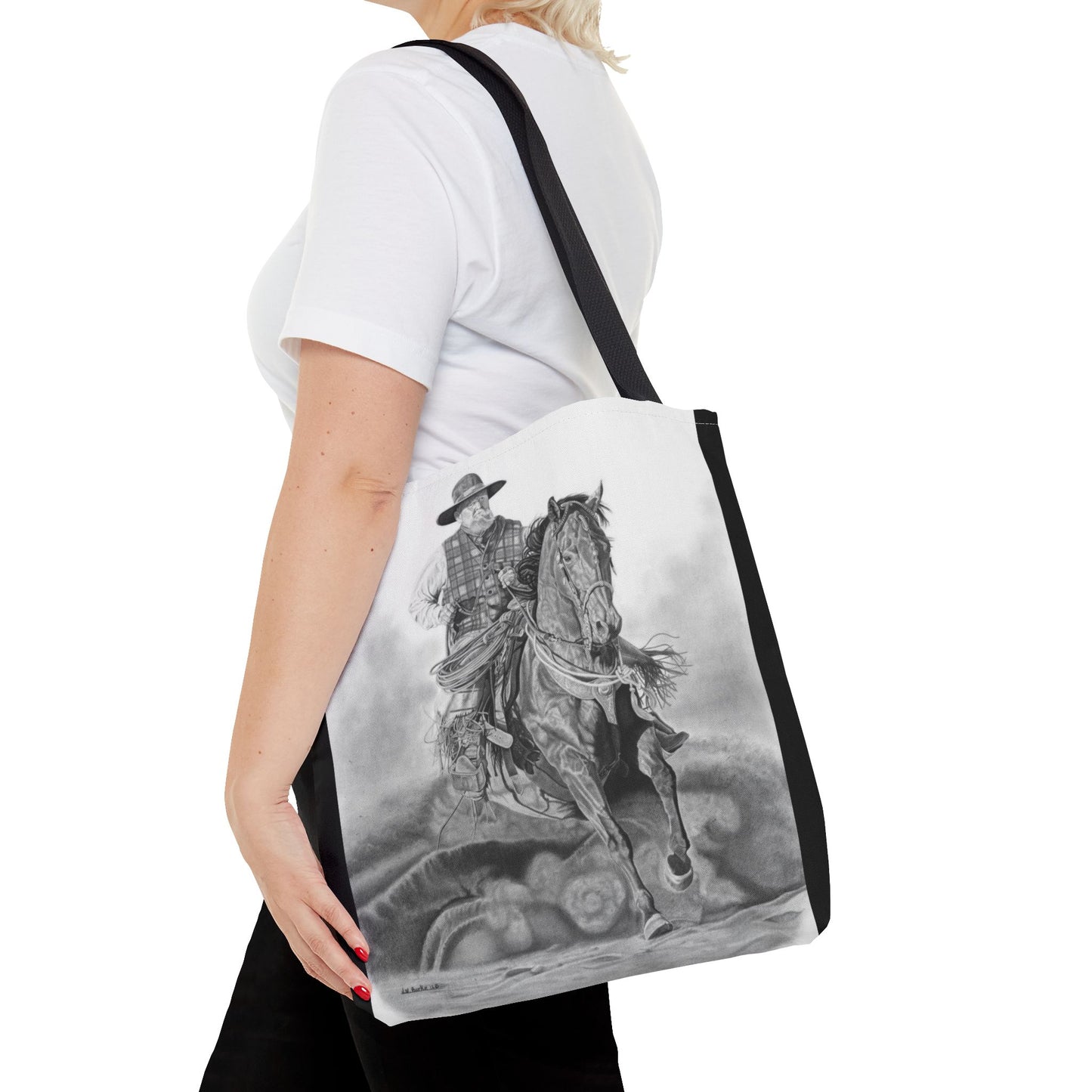"Trouble Up Ahead" Tote Bag, Western Style Shopping Tote, Equestrian Gift, Farmhouse Decor, Horse Lover Accessory