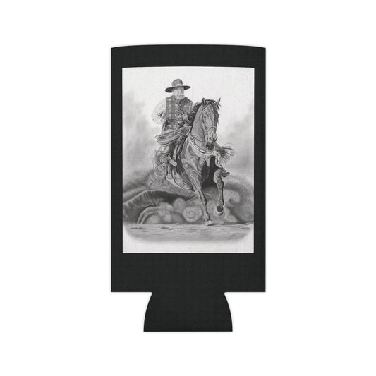 Trouble Up Ahead Rustic Cowboy Can Cooler, Western Beverage Sleeve, Outdoor Party Gear, Country-Themed Drink Holder, Ideal for BBQs & Tailgates