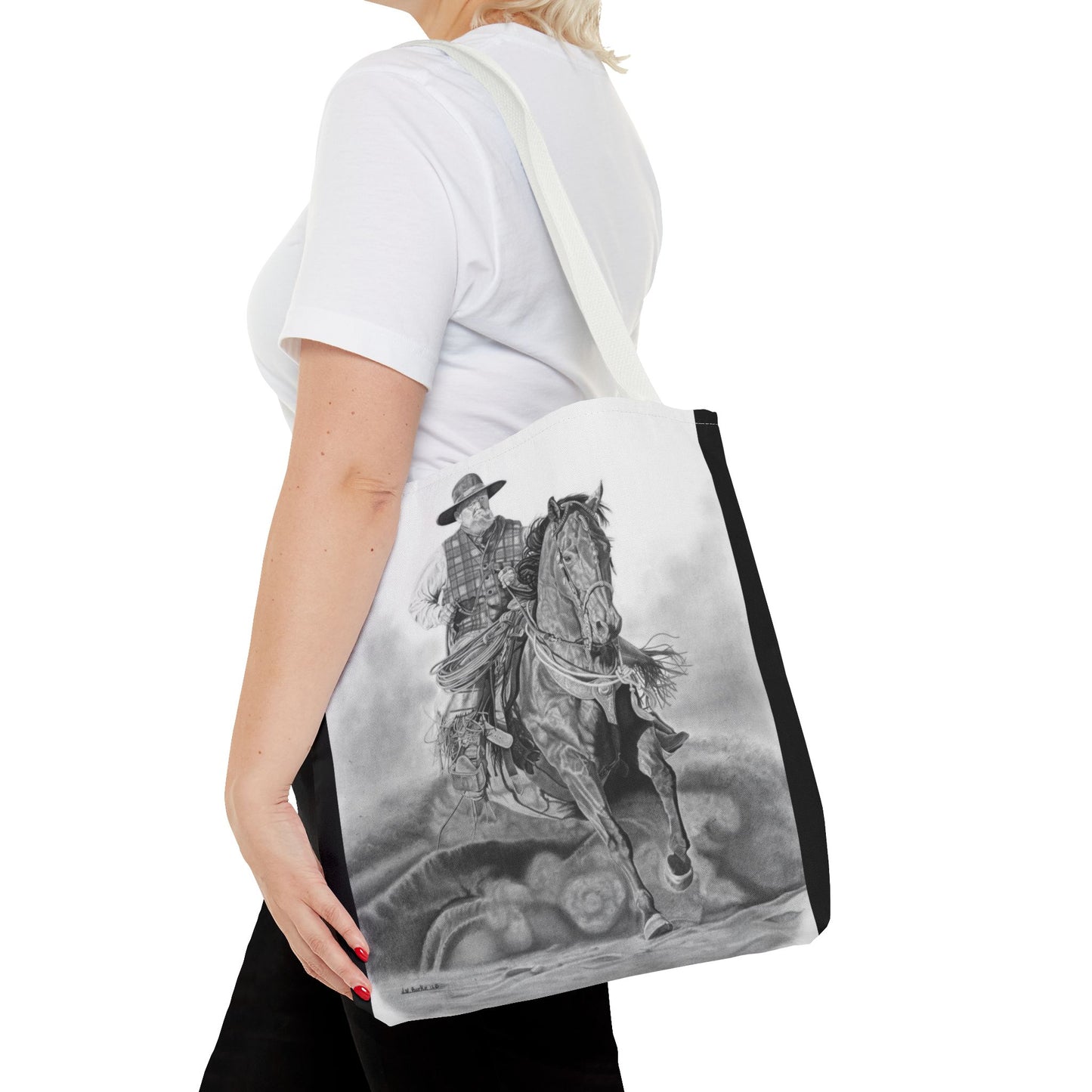 "Trouble Up Ahead" Tote Bag, Western Style Shopping Tote, Equestrian Gift, Farmhouse Decor, Horse Lover Accessory