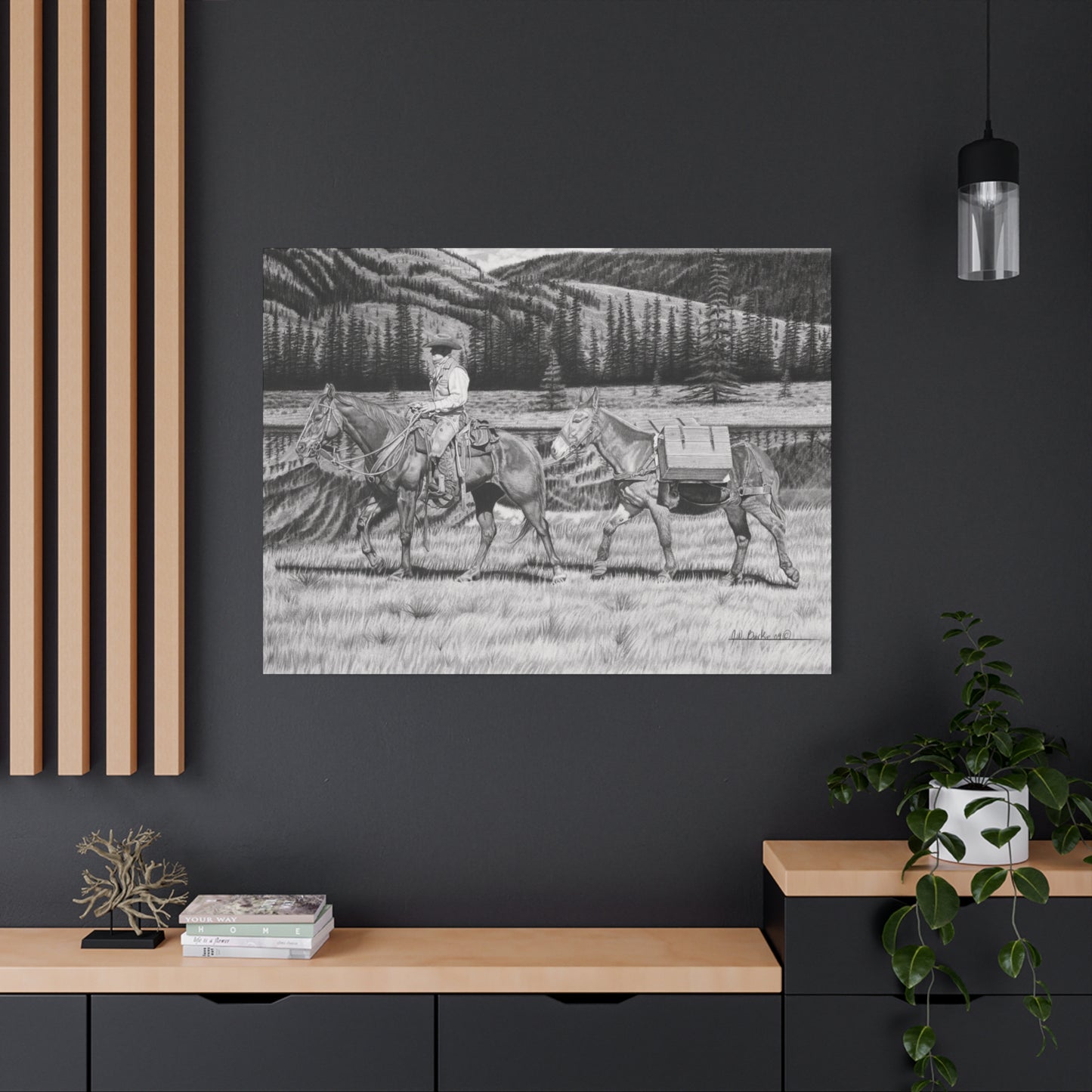 "Still Day on The Trail" Rustic Western Artwork.