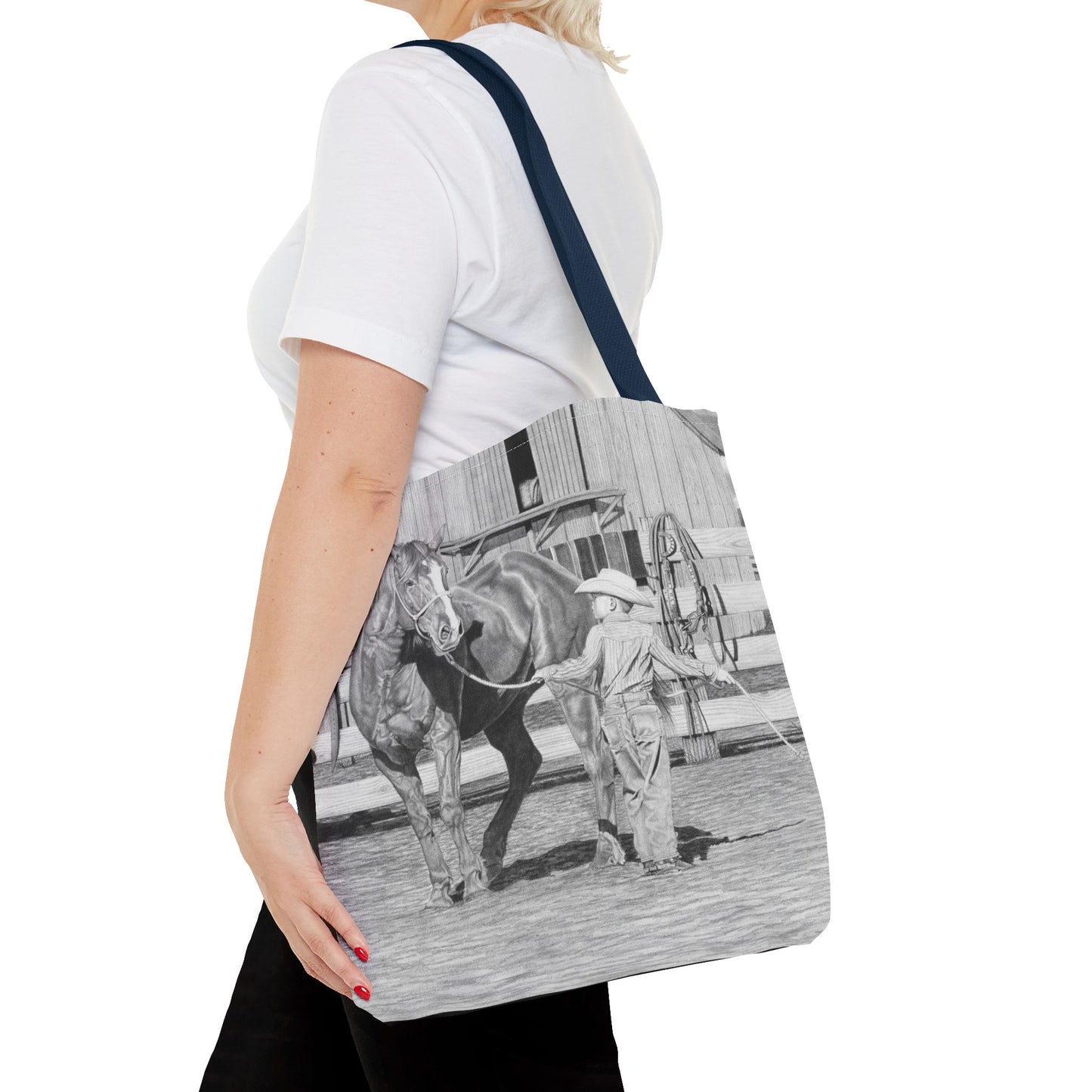 "Tall Task for a Little Cowboy" Tote Bag, Western Style Shopping Tote, Equestrian Gift, Farmhouse Decor, Horse Lover Accessory