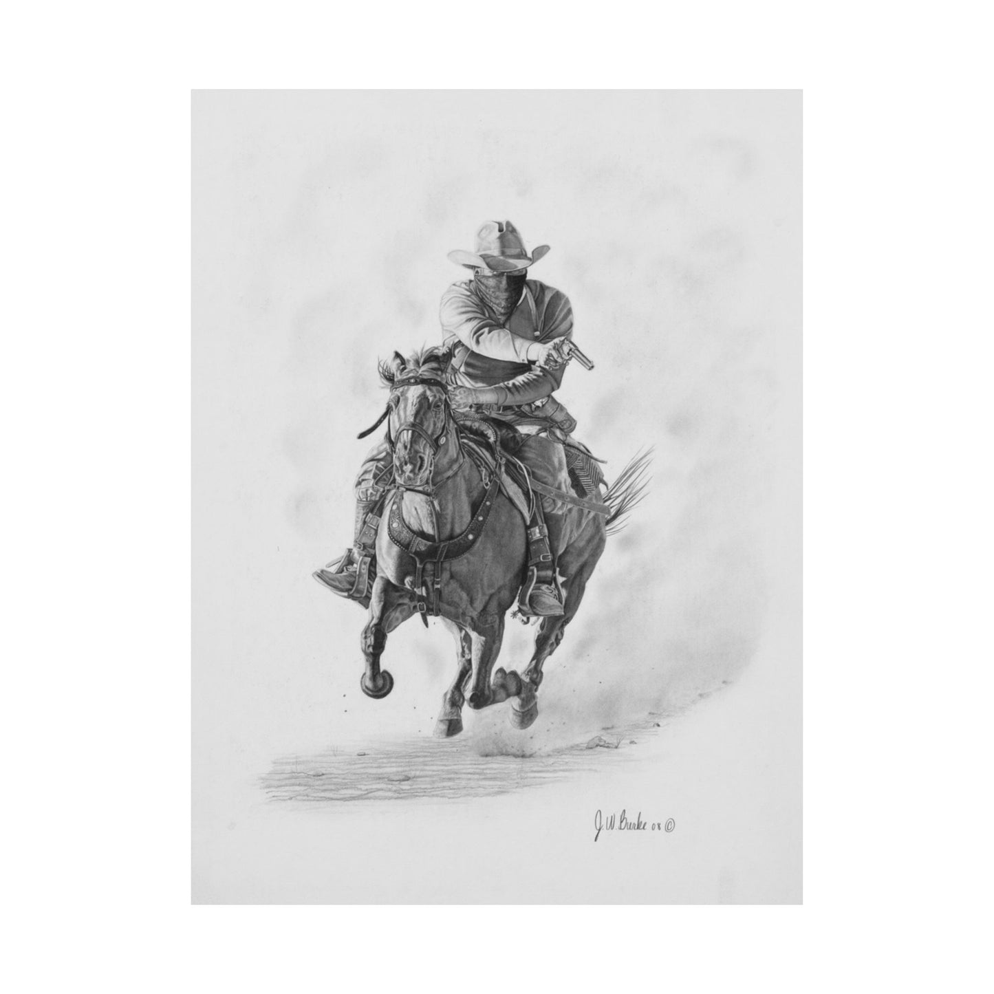 "Bandit" Cowboy Spirit Vertical Wall Art Poster, Rustic Home Decor, Horse Lover Gift, Western Theme Art, Country Style Wall Decoration