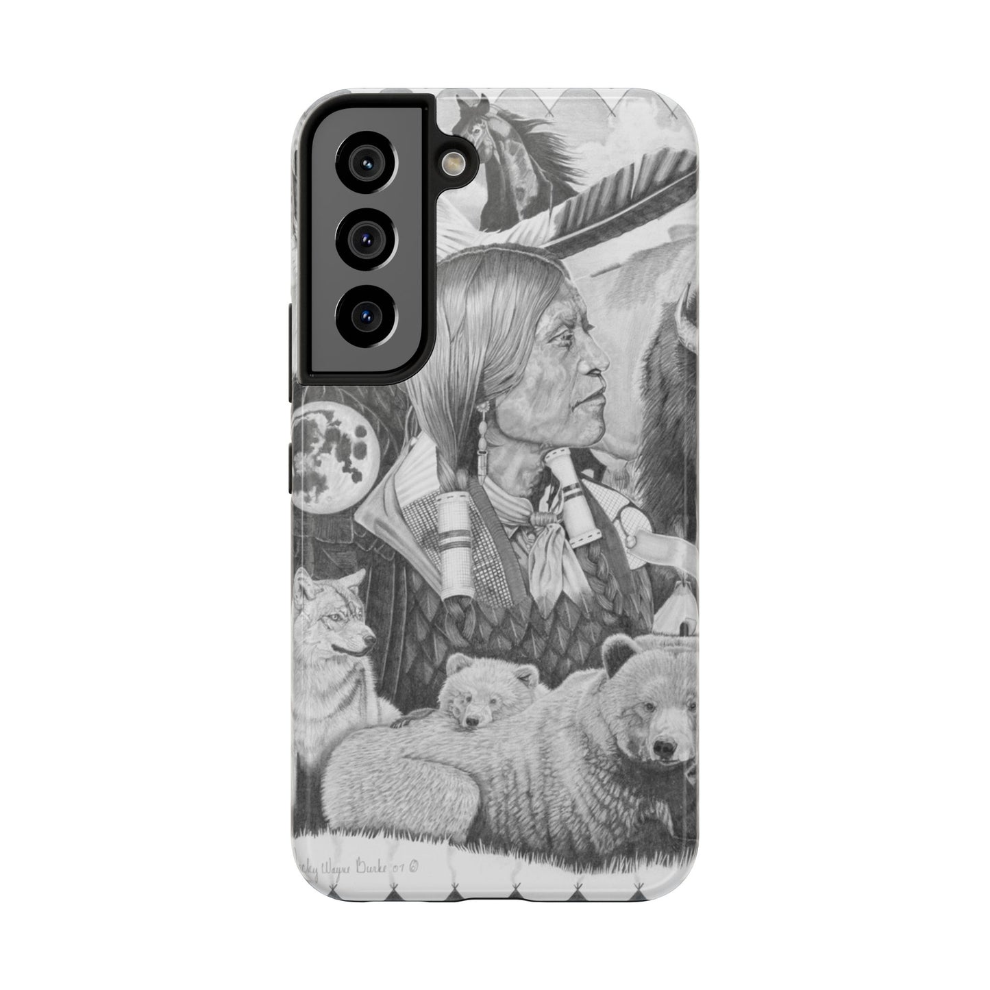 "Two Moon Apache Dream" Western Rodeo Phone Cases, Cowboy Design, Tough Protection, Gift for Him, Ranch Decor, Durable Style